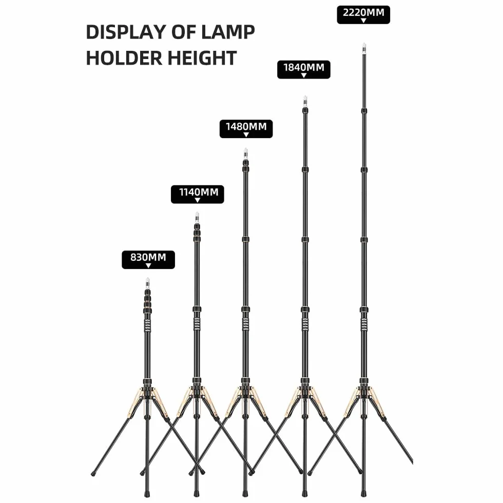 Stojak na lampę fotograficzną, Przenośny Statyw na lampę ze zdejmowaną kolumną środkową, Statyw na lampę Wideo do Statywu Oświetleniowego Błyskowa, Błyskowa