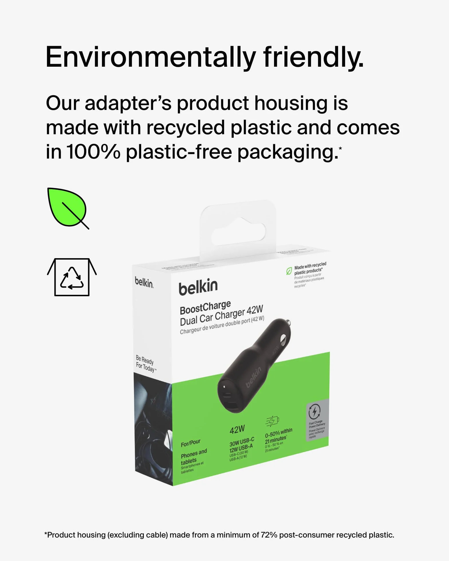 Belkin BoostCharge podwójna samochodowa ładowarka usb 42 W z portami USB-C 30 W PPS i USB-A 12 W do urządzeń Apple iPhone 16, 16 Pro, 16 Pro Max, iPhone serii 15/14/13/12, Samsung Galaxy S24, czarna
