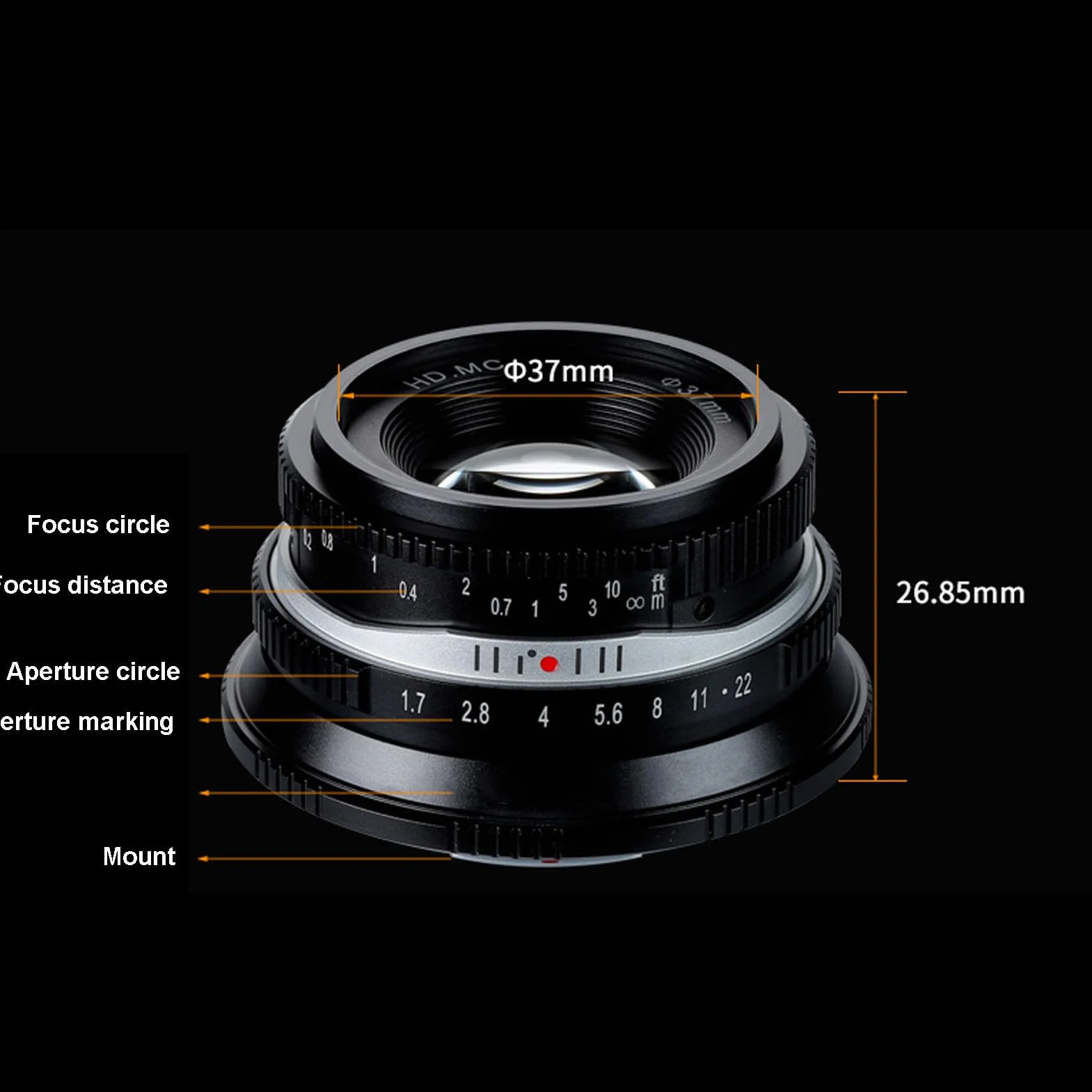 Fabater Obiektyw Stałoogniskowy 25 Mm F1,7 z ręczną regulacją Ostrości, Stały Obiektyw APS C o Dużej Przysłonie do R7 R10 R50 R100 RP R5 R6, Obiektyw Stałoogniskowy z dużą aperturą i (BLACK)
