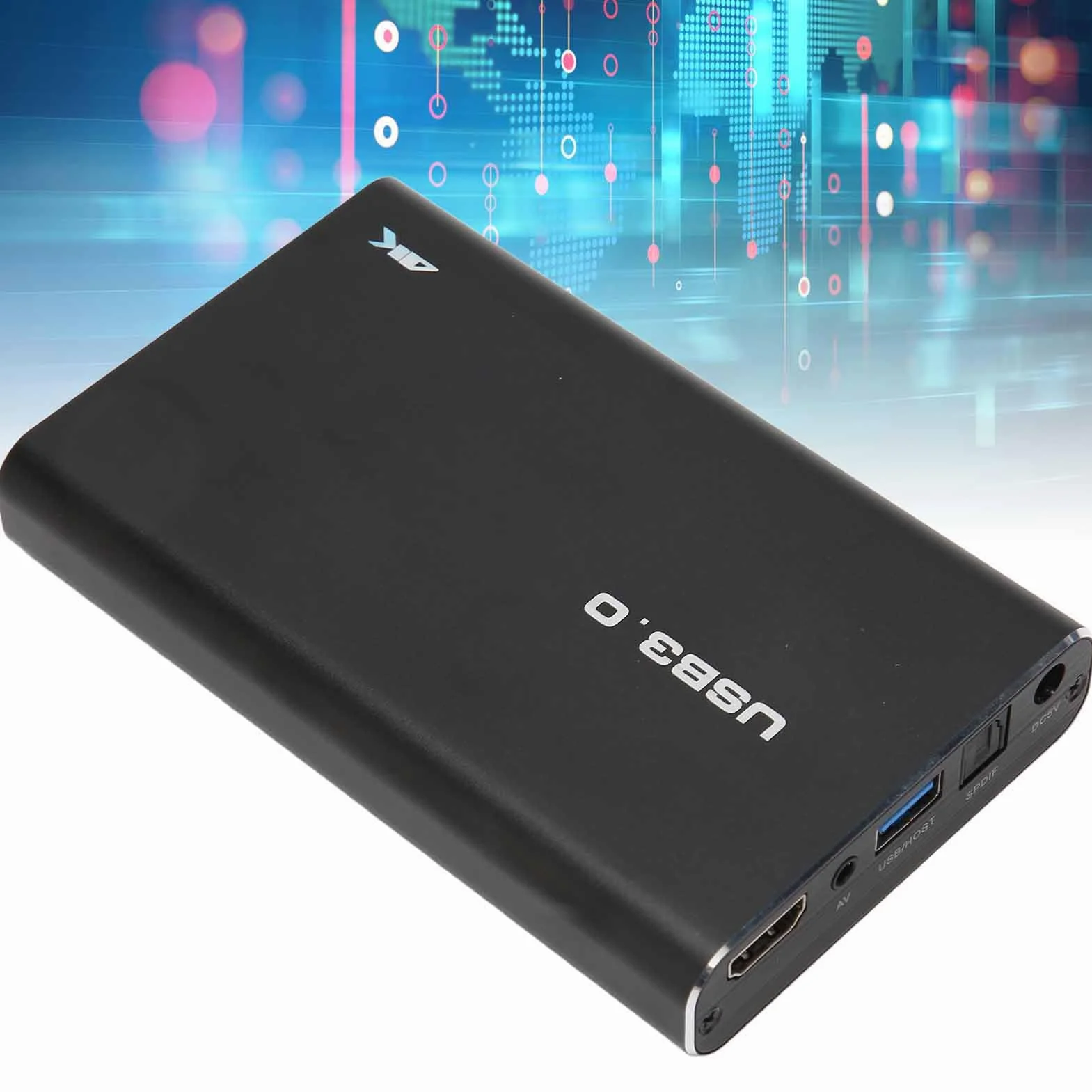 Odtwarzacz Multimedialny Mini HD, Odtwarzanie w Pętli Analogowej AV, Odtwarzacz Multimedialny Ultra HD 4K, Pionowy Ekran na kartę Pamięci USB (Wtyczka UE)
