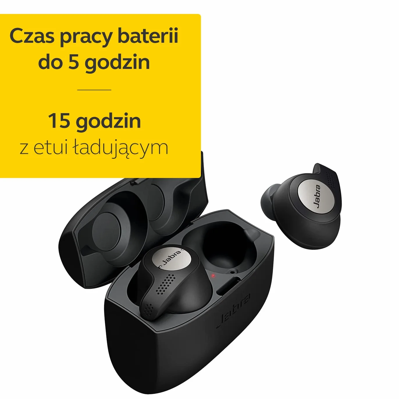 Jabra Elite Active 65t - sportowe słuchawki douszne Bluetooth z pasywną redukcją szumów i czujnikiem ruchu do ćwiczeń - bezprzewodowe połączenia i muzyka - tytanowo-czarny