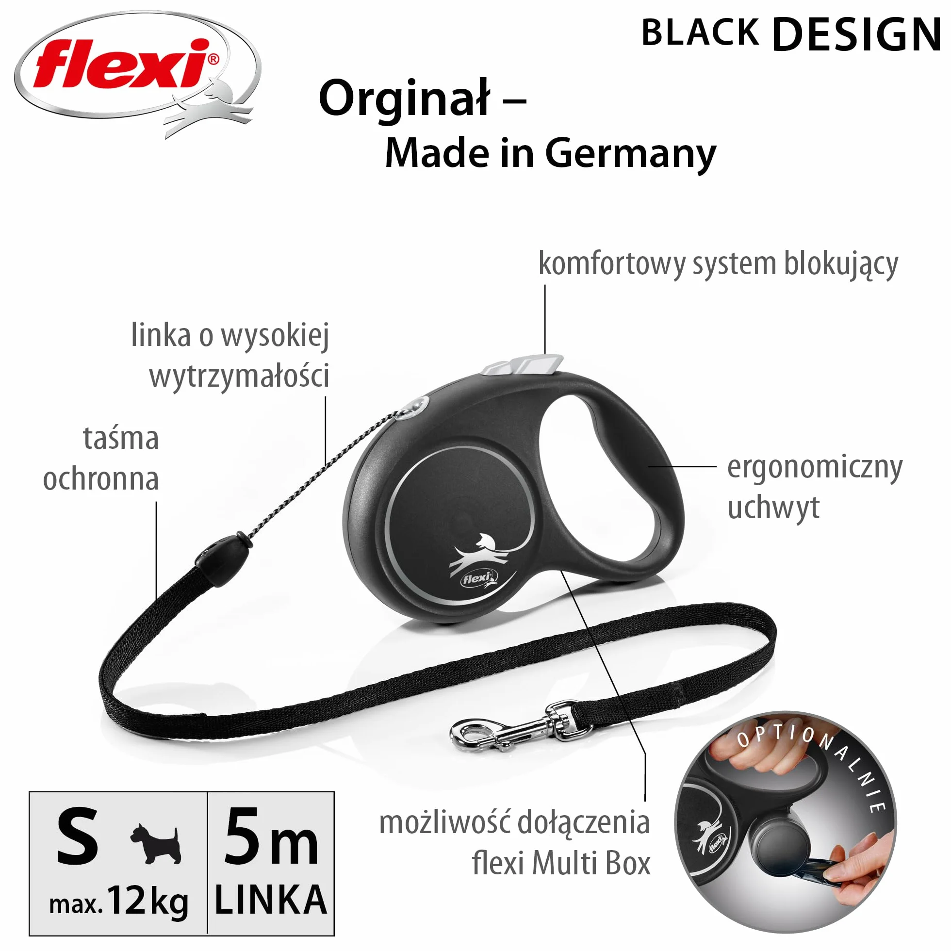 FLEXI Design S Kabel 5 m Srebrny