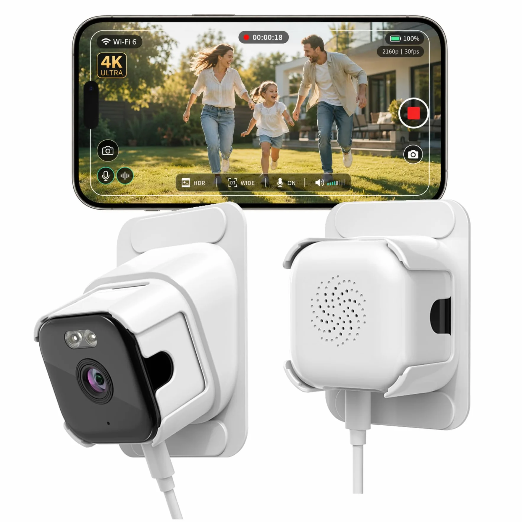 Kamera Okienna 3 MP 2K, Kamery Wewnętrzne WiFi 2,4 GHz 5 GHz dla Bezpieczeństwa w Domu, Noktowizor Al Color, Wykrywanie Ruchu Osoby