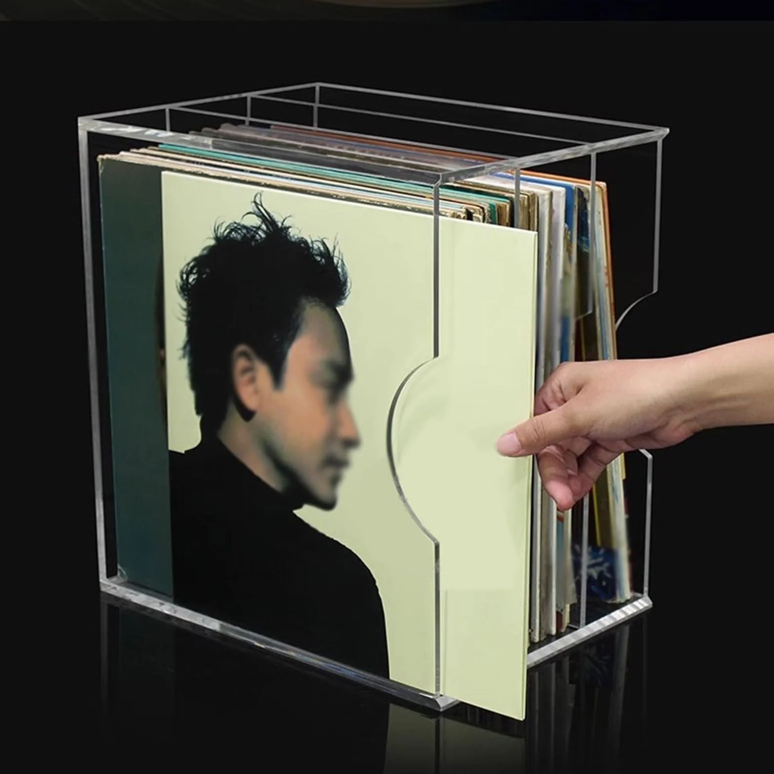 przechowywanie płyt Trójpoziomowa akrylowa półka ekspozycyjna na płyty winylowe, regał do przechowywania albumów i książek stojak na płyty CD