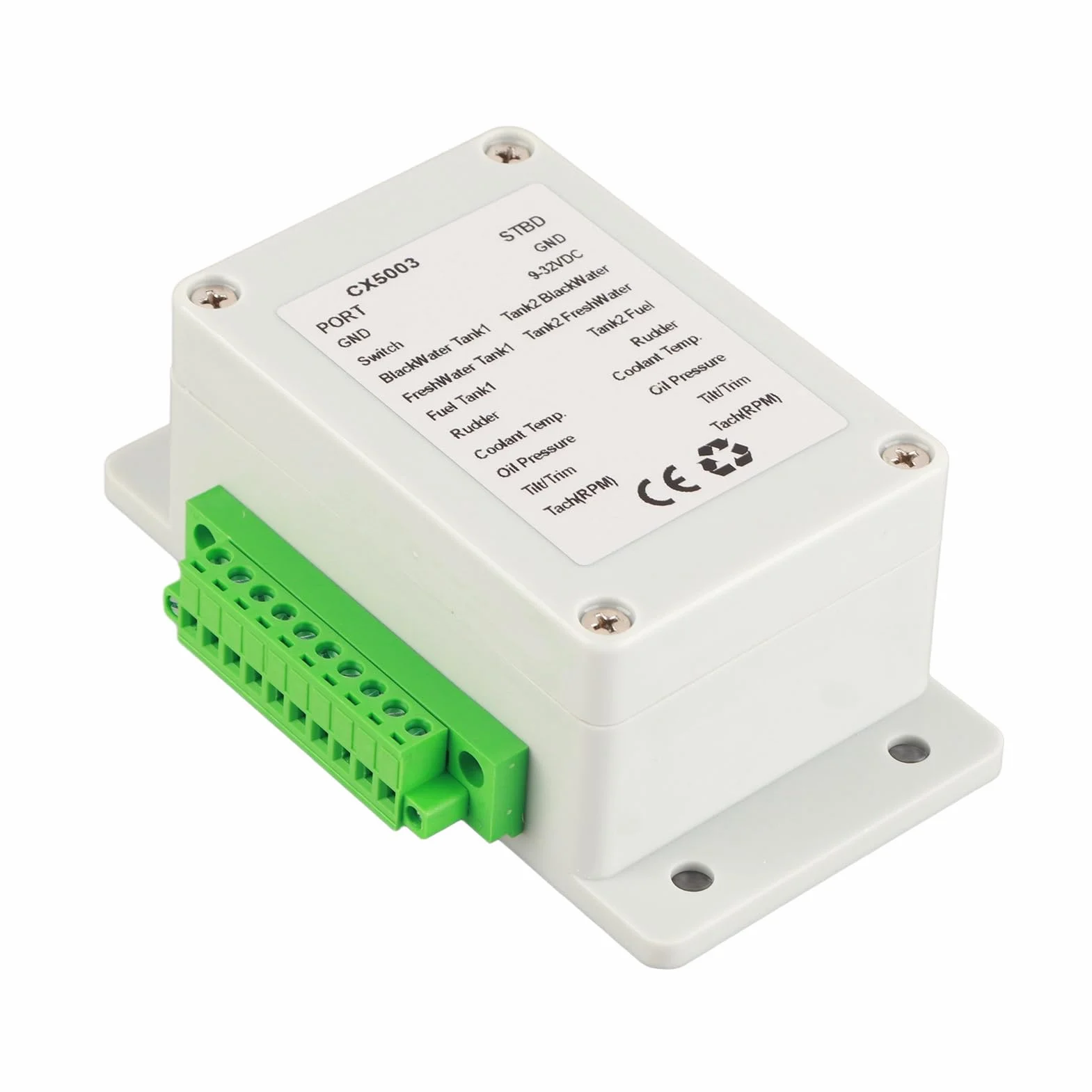 Konwerter interfejsów XTevu NMEA2000: wodoszczelna skrzynka 9‑V DC, IP67 do konwersji sygnałów czujników na NMEA2000 - idealny do łodzi, jachtów i zastosowań morskich