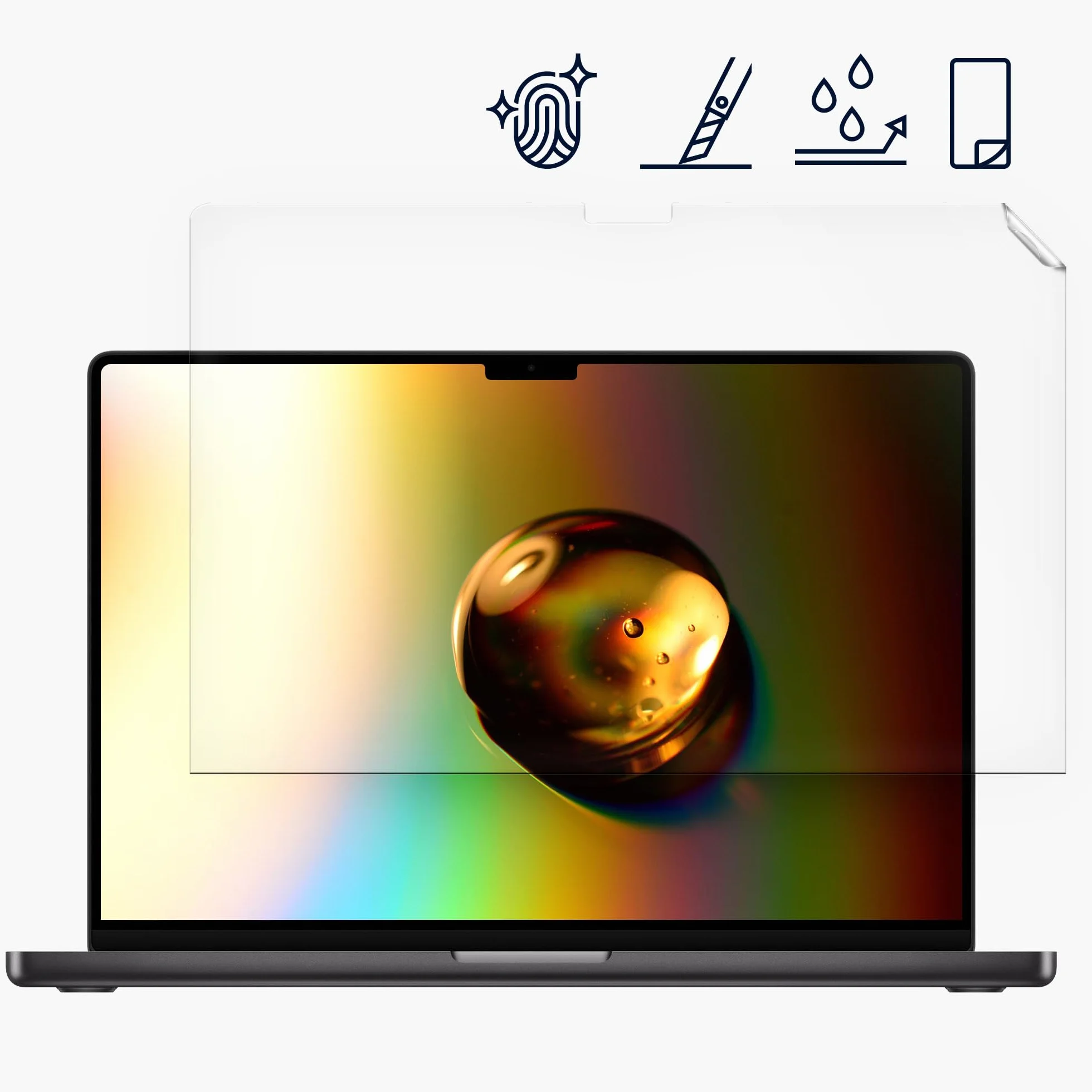 kwmobile Folia ochronna kompatybilna z Apple Macbook Pro 14.2 2024 M4 A3112 / A3185 / A3401, matowa folia ochronna na laptopa z tworzywa sztucznego