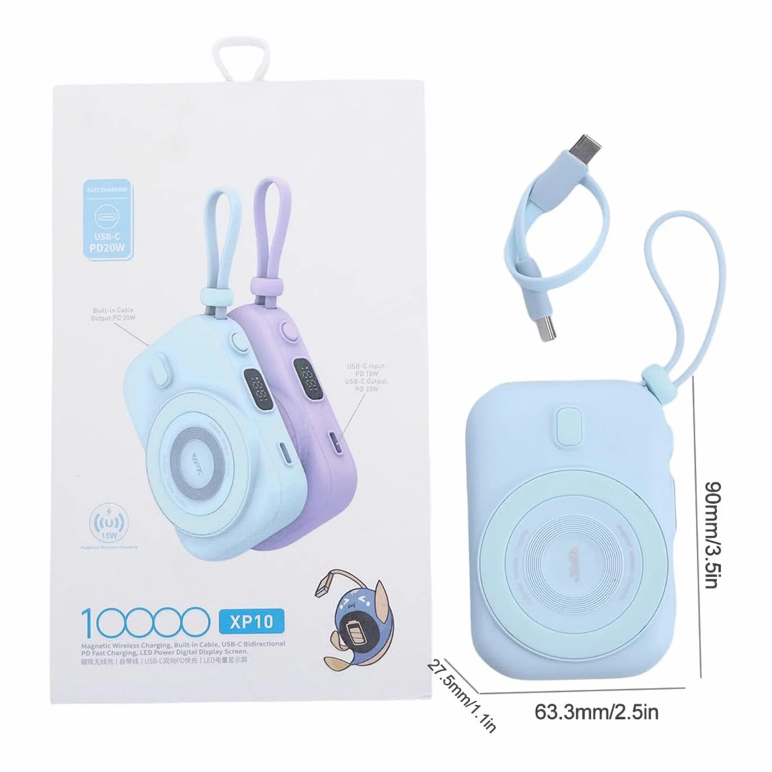 Przeno? ?adowarka magnetyczna, przeno?ny powerbank magnetyczny 10000 mAh | bateria powerbank do smartfona, smuk?a ?adowarka magnetyczna, zewn?trzny zestaw baterii do telefonu, rozwi?zanie do
