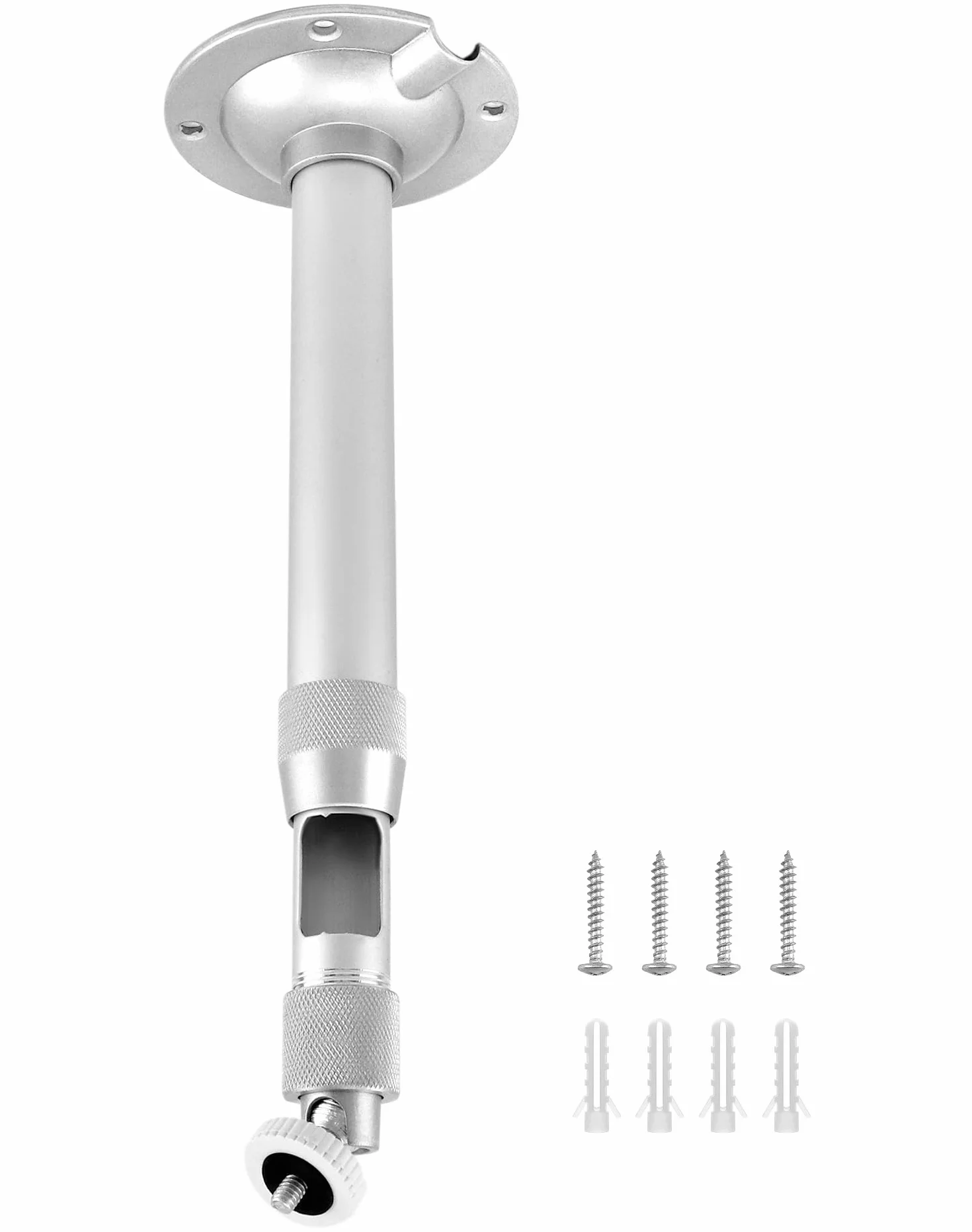 QWORK® Uchwyt do projektora uchwyt sufitowy lub ścienny - regulowany 20-40cm - uniwersalny gwint 1/4 - do mini projektora, aparatu cyfrowego, kamery