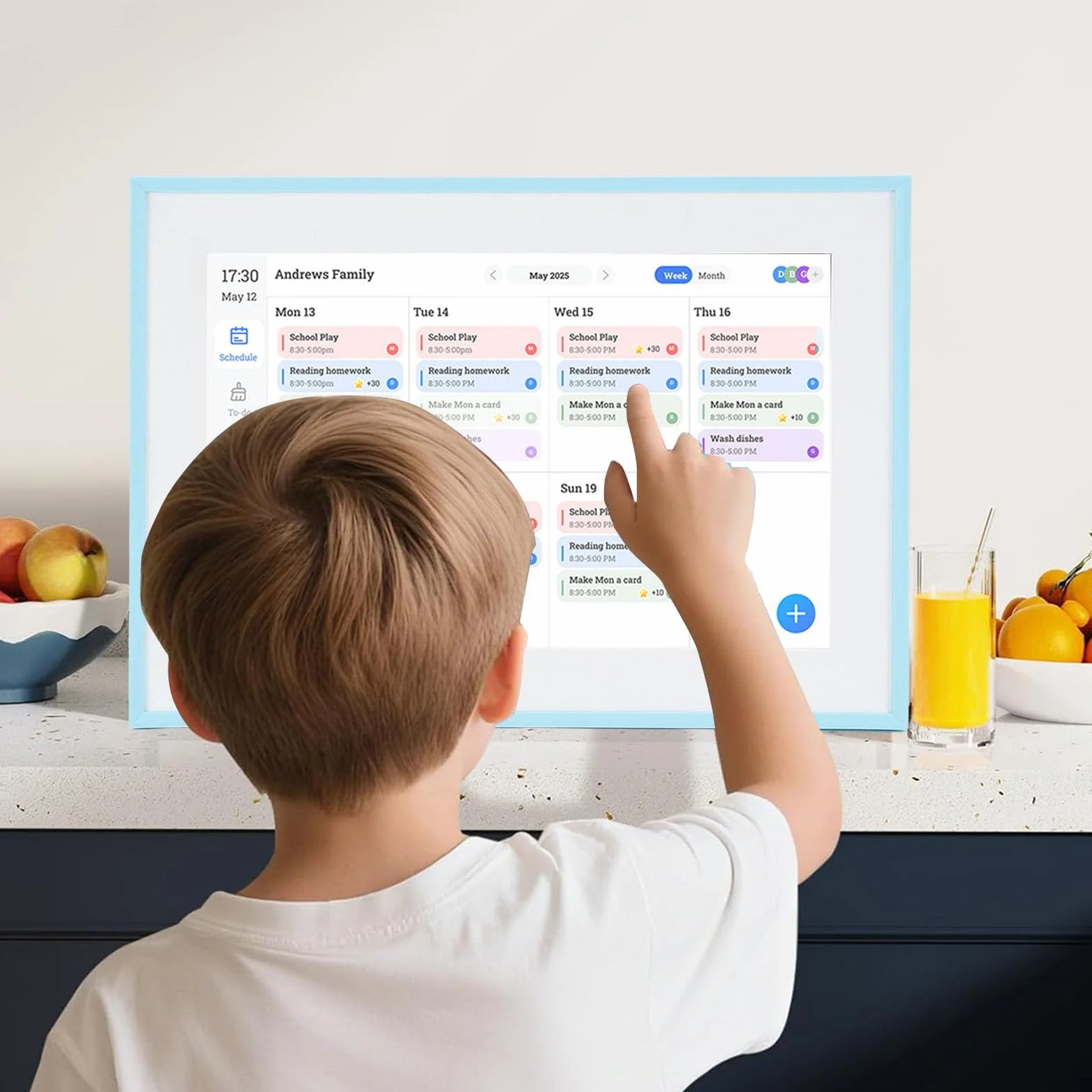 Jeffergarden Kalendarz Skylight 10,1-calowy Ekran Dotykowy WiFi Interaktywny Wykres zadań Planer Rodziny Elektroniczna Ramka na Zdjęcia