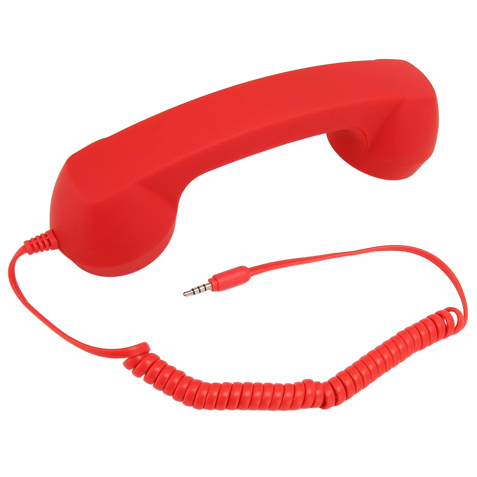 Vintage Słuchawka Telefoniczna, Retro Telefon Komórkowy z Mikrofonem do Wszystkich Smartfonów i Komputerów z Gniazdem 3,5 Mm (czerwony)