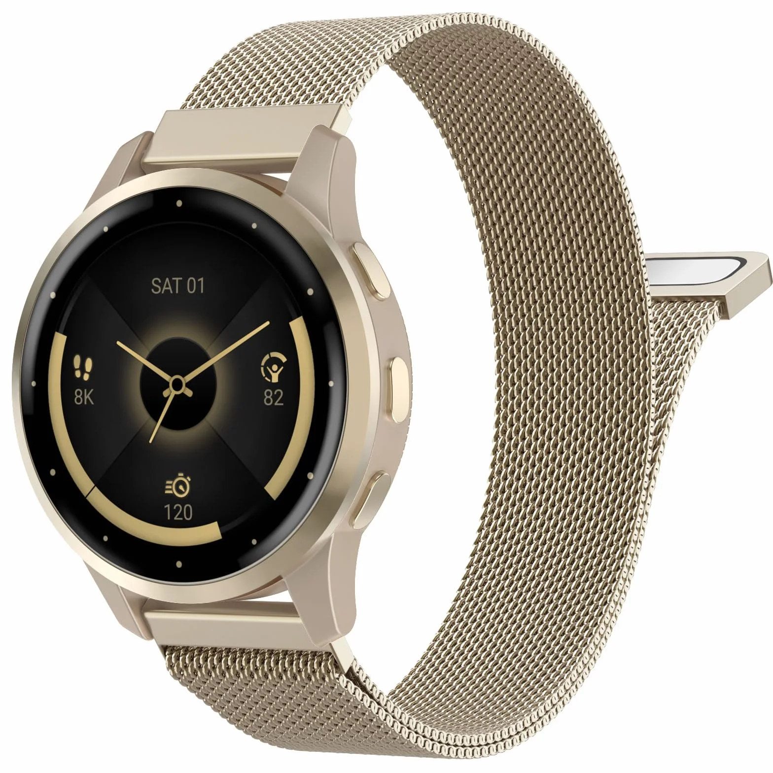 MoKo 18mm 20mm 22mm Metal Band Compatible with Garmin Venu 3S/Venu 4 Watch Bands, Stainless Steel Mesh Strap for Vivoactive 5/6/4S/3, Forerunner 265S/255S Quick Release Replacement Strap Women Men