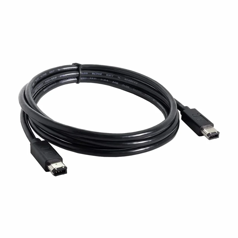 6-pinowy do 6-pinowy przewód ogniowy 400 do FireWire 400 6-6 IEEE 1394 1,8 m czarny FW-016