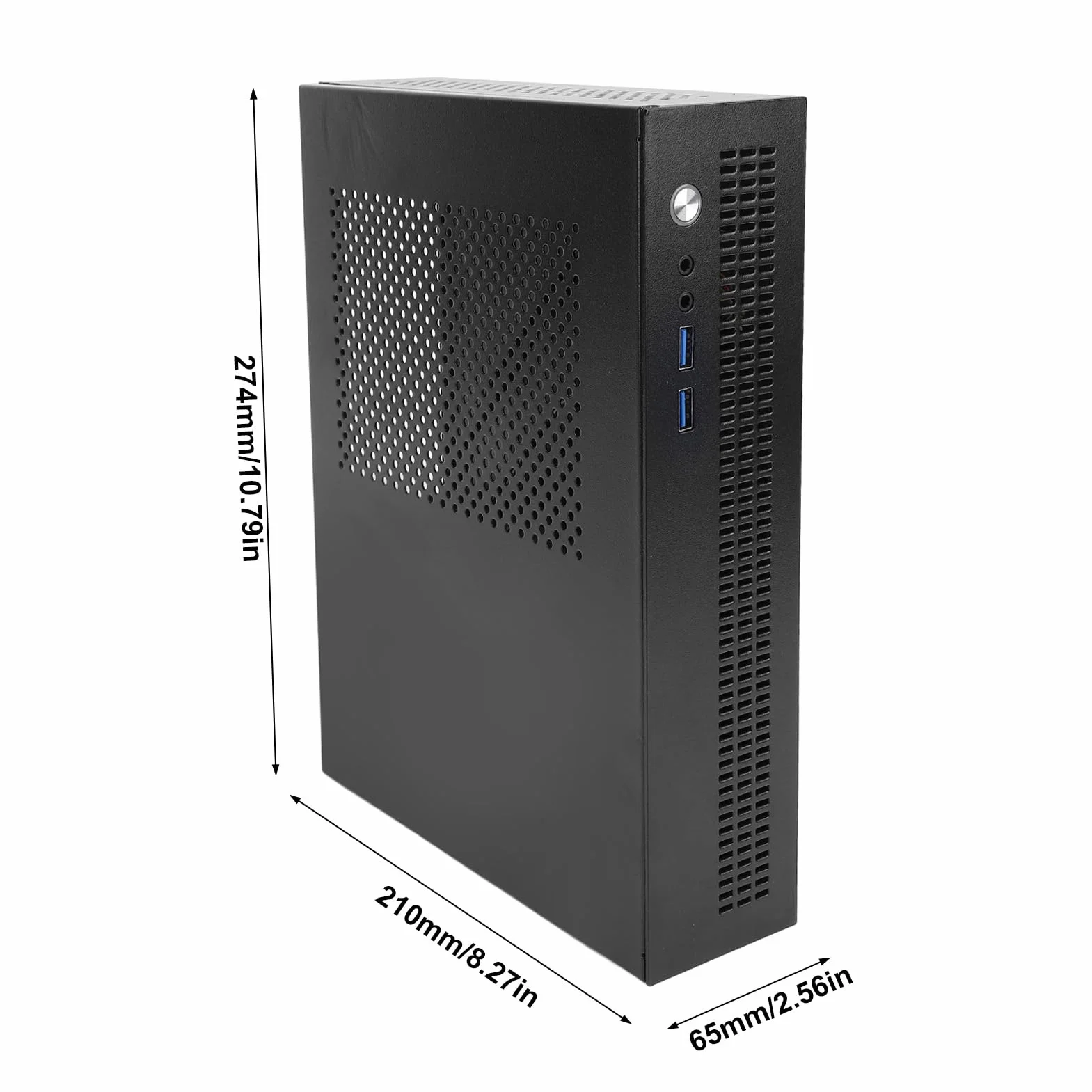 Generic Obudowa Komputera ITX Profesjonalna, Kompaktowa Obudowa z Pełnej Płyty Stalowej na Akcesoria do Komputerów Stacjonarnych, Doskonałe Odprowadzanie Ciepła, Porty USB 3.0 i Obsługa Dysków SSD