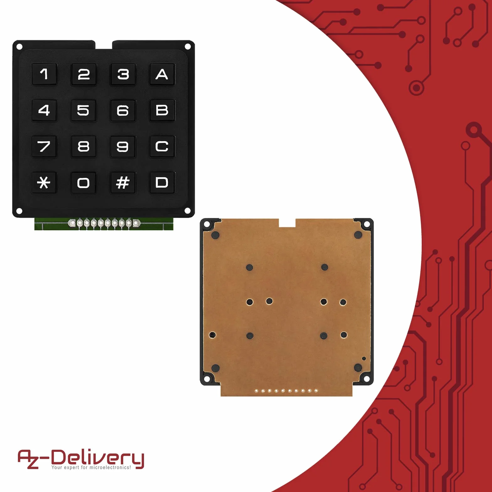 AZDelivery 4x4 Matrix Klawiatura kompatybilna z Arduino i Raspberry Pi