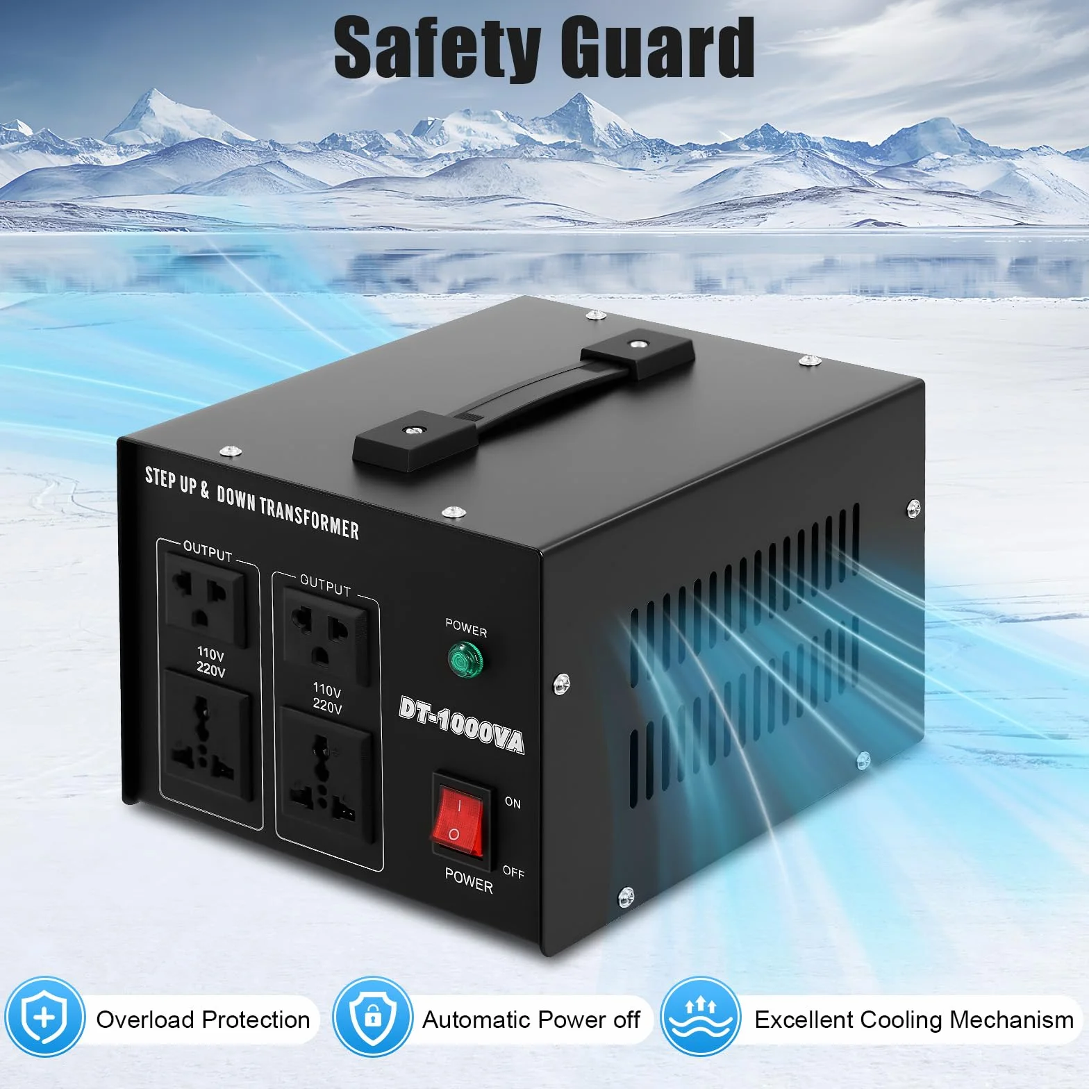 Przetwornica napięcia 800 W 1 kVA transformator 220 V na 110 V i 110 V na 220 V konwerter napięcia z zabezpieczeniem przed przeciążeniem