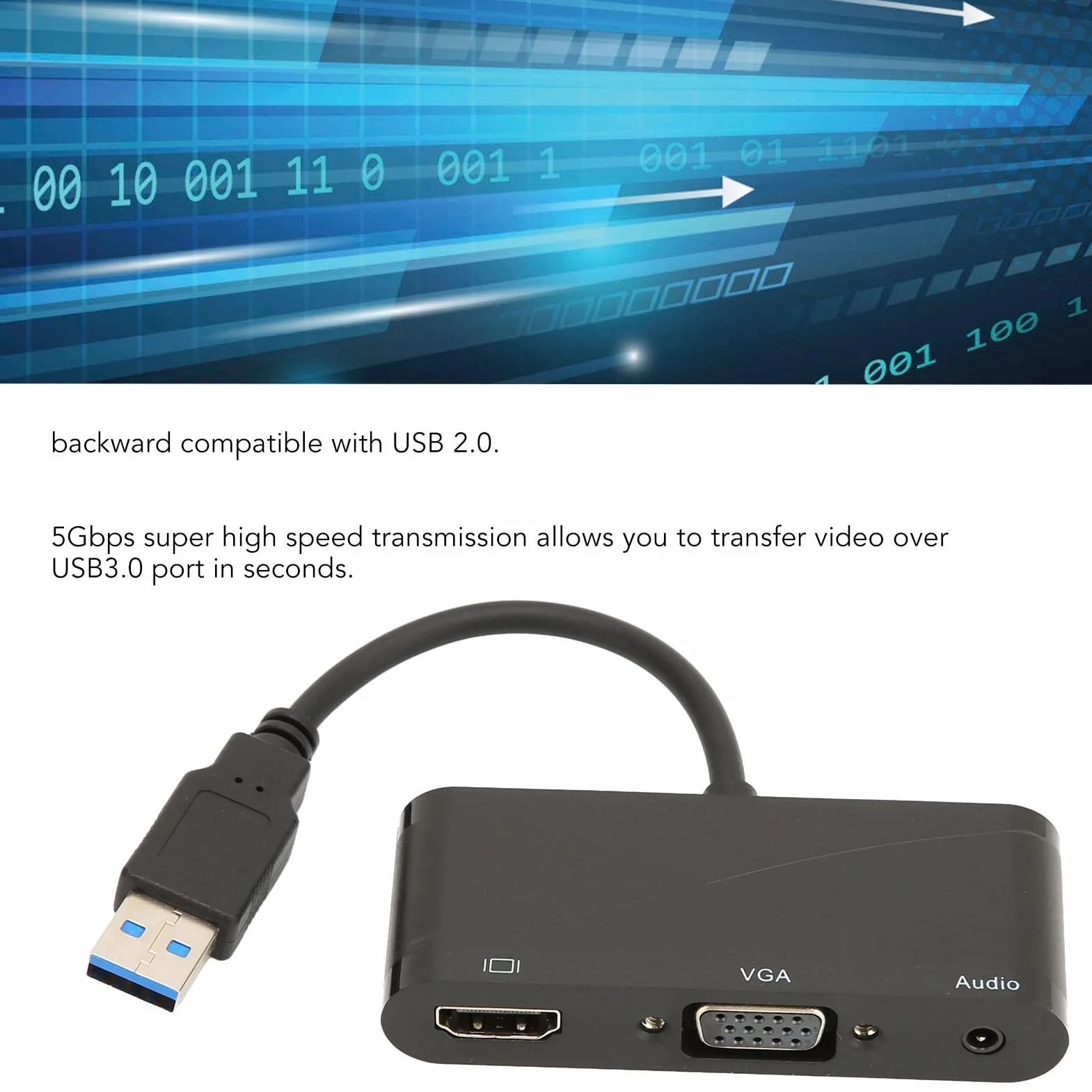 Adapter USB 3.0 na HDMI VGA 1080P 5 Gb/s do laptopa