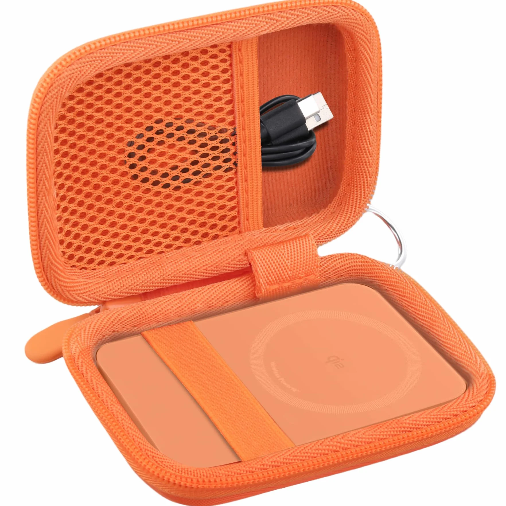 Khanka Etui do Anker Nano/MagGo Power Bank, ultracienka bateria magnetyczna 5000 mAh/10 000 mAh, kompatybilna z Anker Qi2 Certified 15W (A1665/A1664), ultraszybka ładowarka, tylko etui (pomarańczowe)