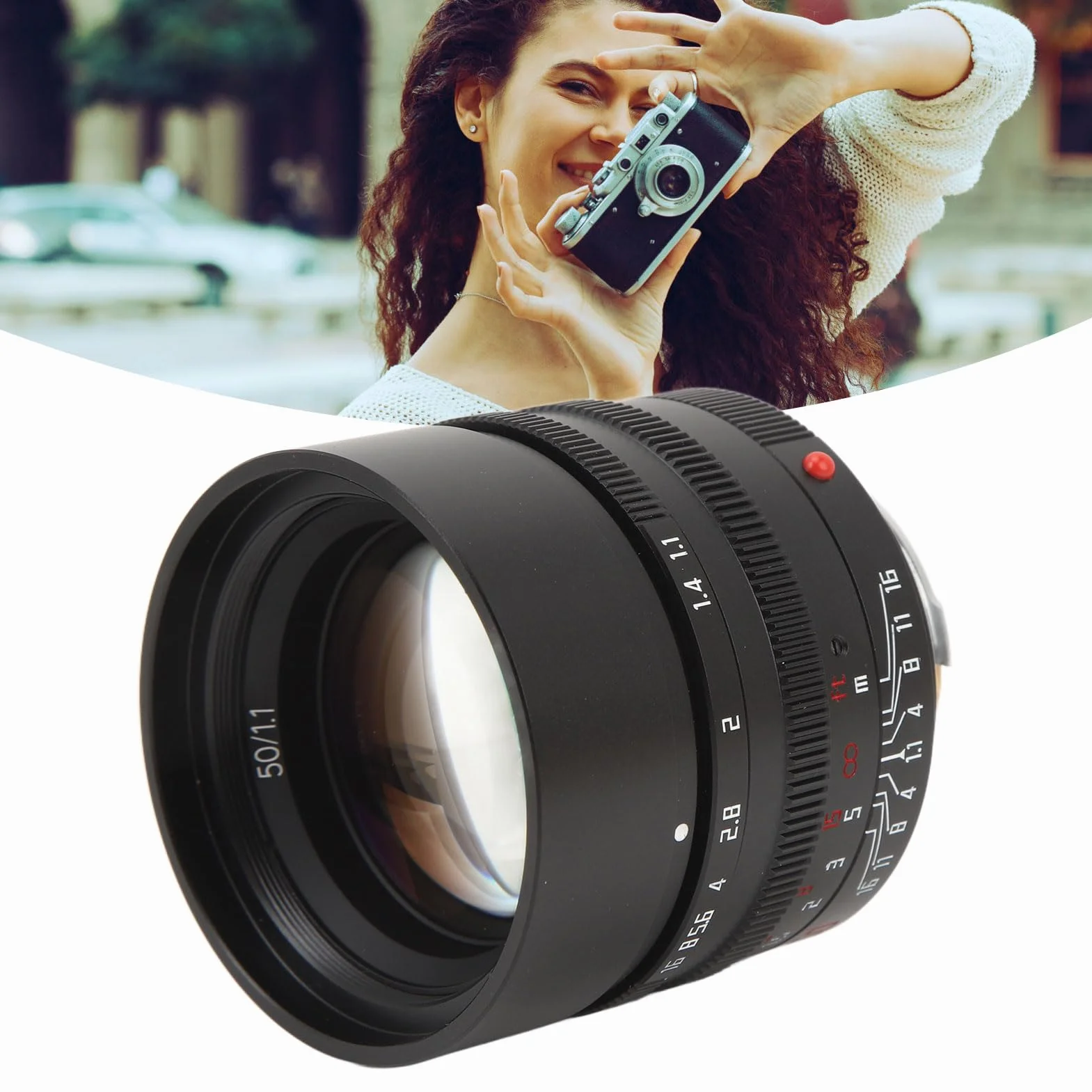 Obiektyw Stałoogniskowy 50mm F1.1-F16 o Dużej Przysłonie, Ręczny Obiektyw z Automatycznym Ustawianiem Ostrości do Aparatu M M240 M3 M6 M7 M8 M9 M9p M10