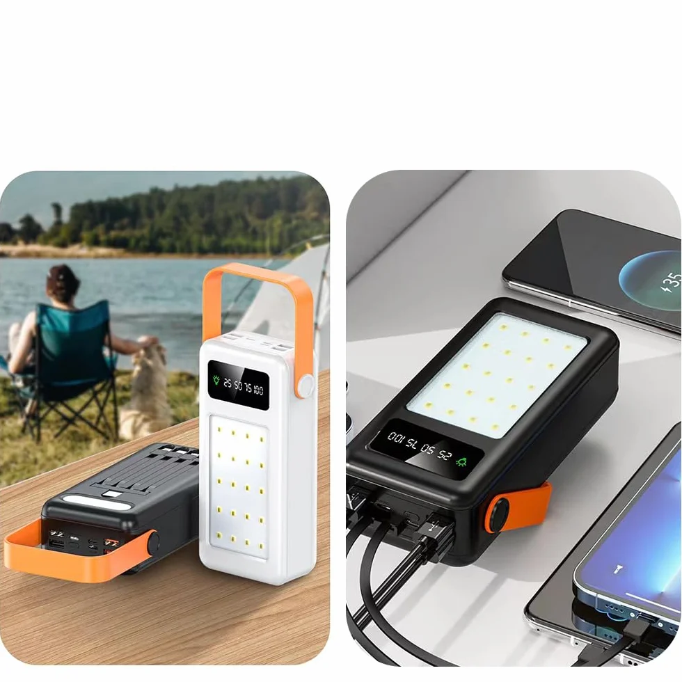 Power Bank o dużej pojemności 80 000 mAh na kemping na świeżym powietrzu przenośna ładowarka z 8 wyjściami i 3 wejściami bateria zewnętrzna z wyświetlaczem LED do telefonów tabletów (rozmiar: 100000
