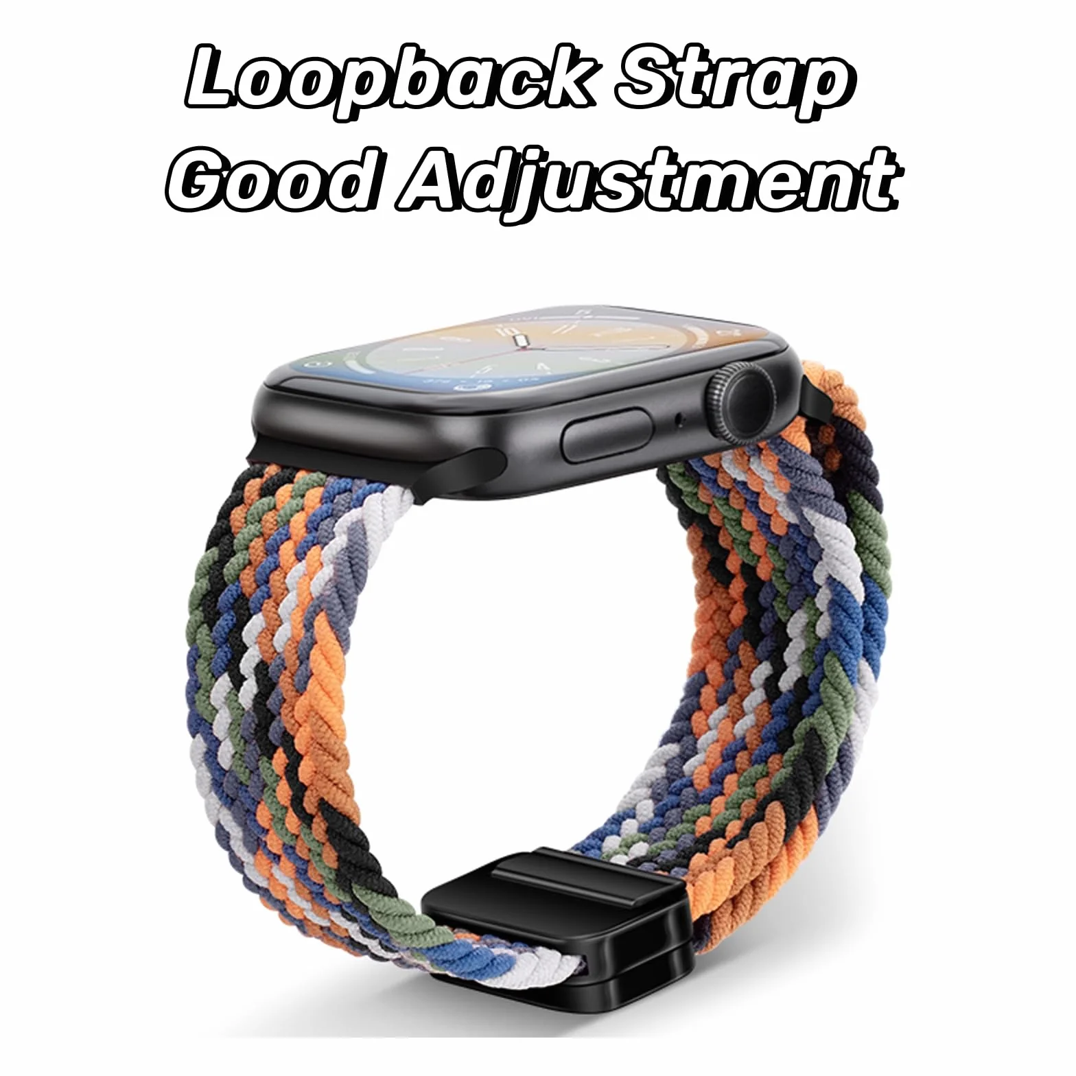 Compatible with Apple Watch Strap 49mm 46/45/44/42mm 42/41/40/38mm, Elasticated Magnetic Nylon Strap Band for IWatch Series 11/10/9/8/7/6/5/4/SE 3 2/Ultra 3 2 Men Women