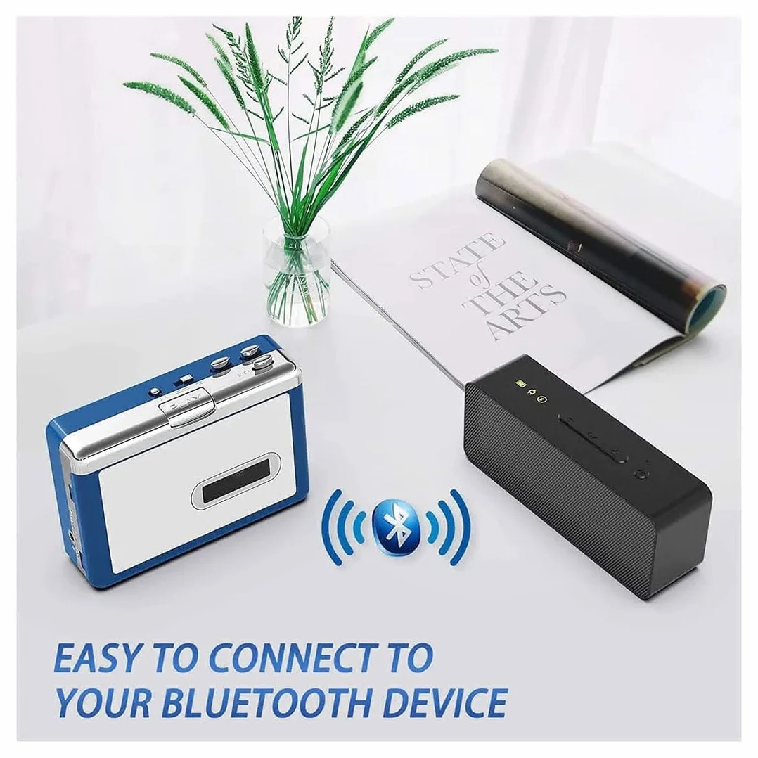 Odtwarzacz kasetowy Bluetooth – przenośny odtwarzacz Walkman w stylu retro do strumieniowego przesyłania muzyki z taśm do słuchawek lub głośników Bluetooth, bez potrzeby przewodów