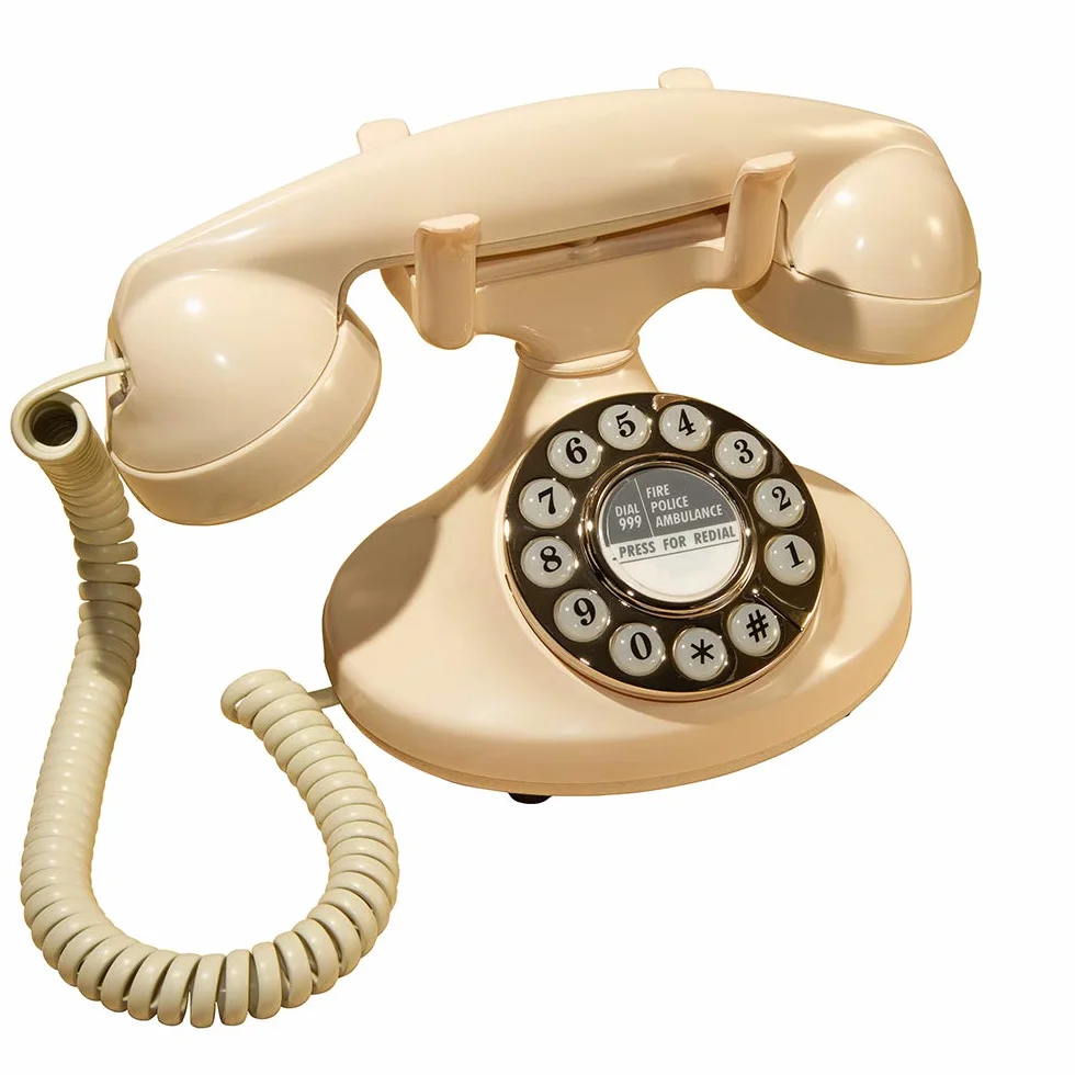 GPO Pearl klasyczny telefon przyciskowy w kremowym stylu lat 20