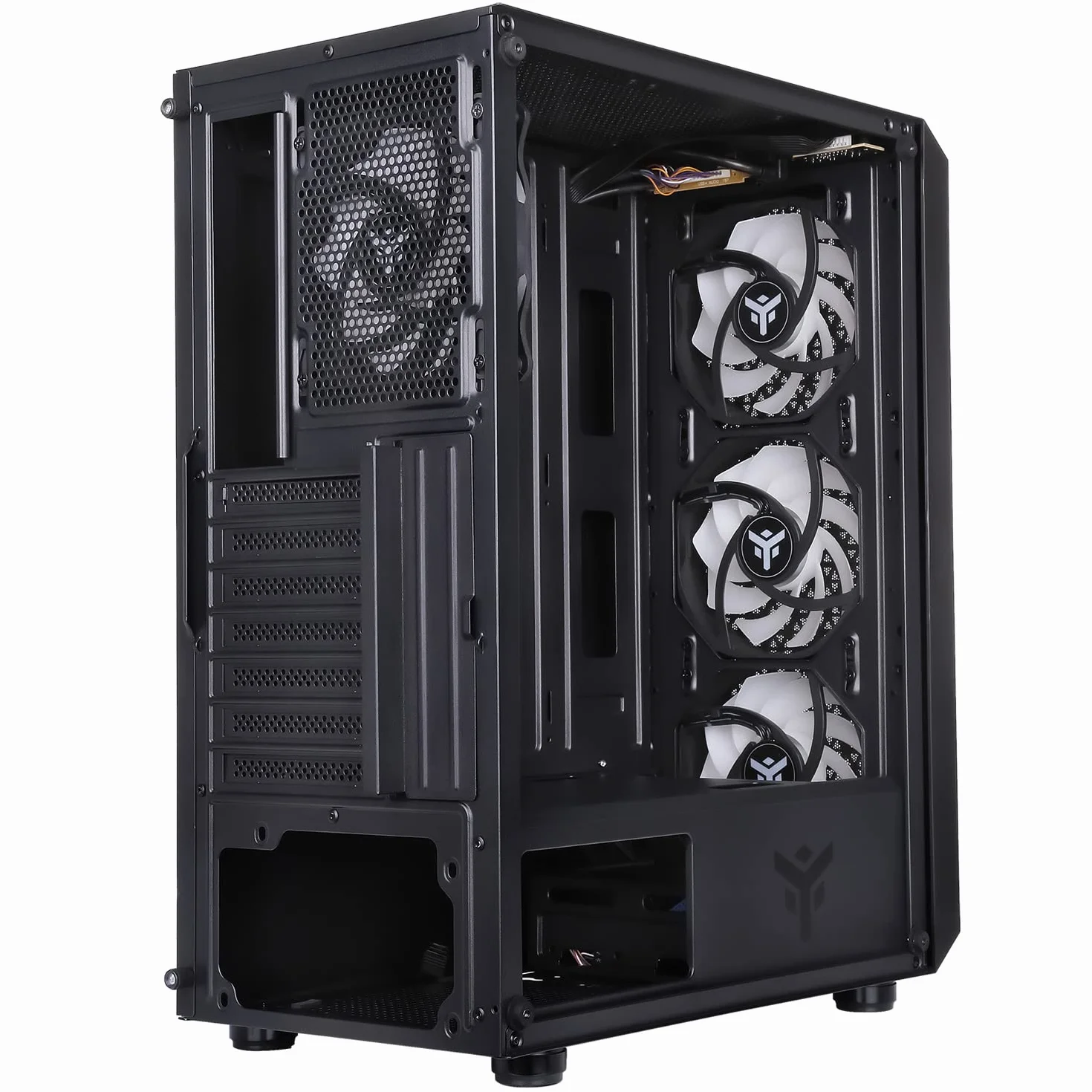 Itek Case Six Triangle - Gaming Middle Tower, 4x12cm ARGB Fan, USB3, panel boczny Temp Glass