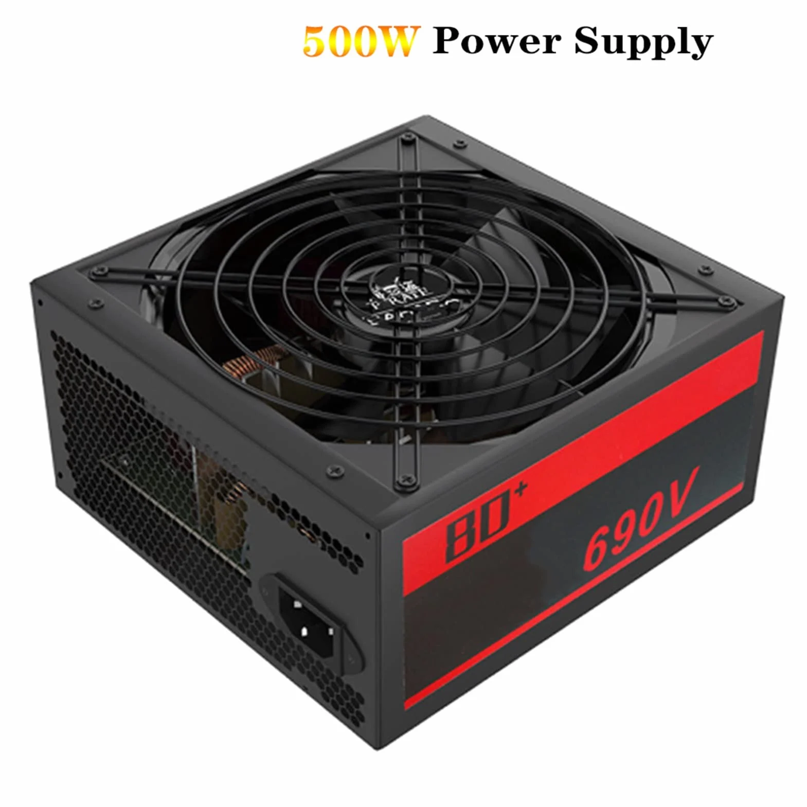 VELORE Zasilacz PC PSU znamionowy 500 W do obudowy komputera ATX Gaming 120mm wentylator 20/24PIN 12V źródło pulpitu