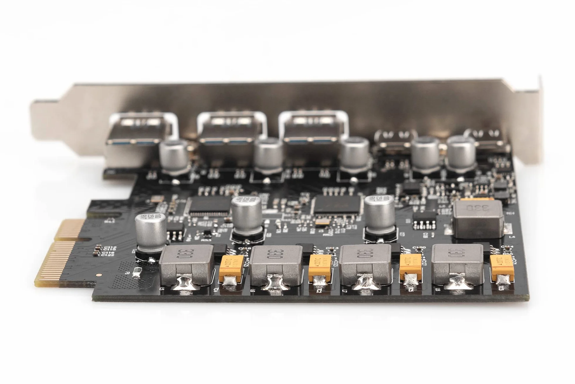 DIGITUS Karta IO - PCIe - 2x USB-C, 3x USB A - karta interfejsu USB 3.1 Gen 2 - do 10 Gbps - Plug & Play