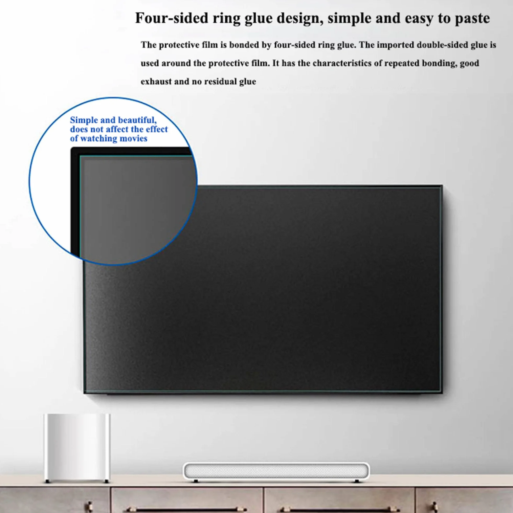 matowa folia ochronna, Filtr ochronny na ekran telewizora LCD LED 4K OLED QLED o przekątnej 32-75 cali(70in 1538x869mm)
