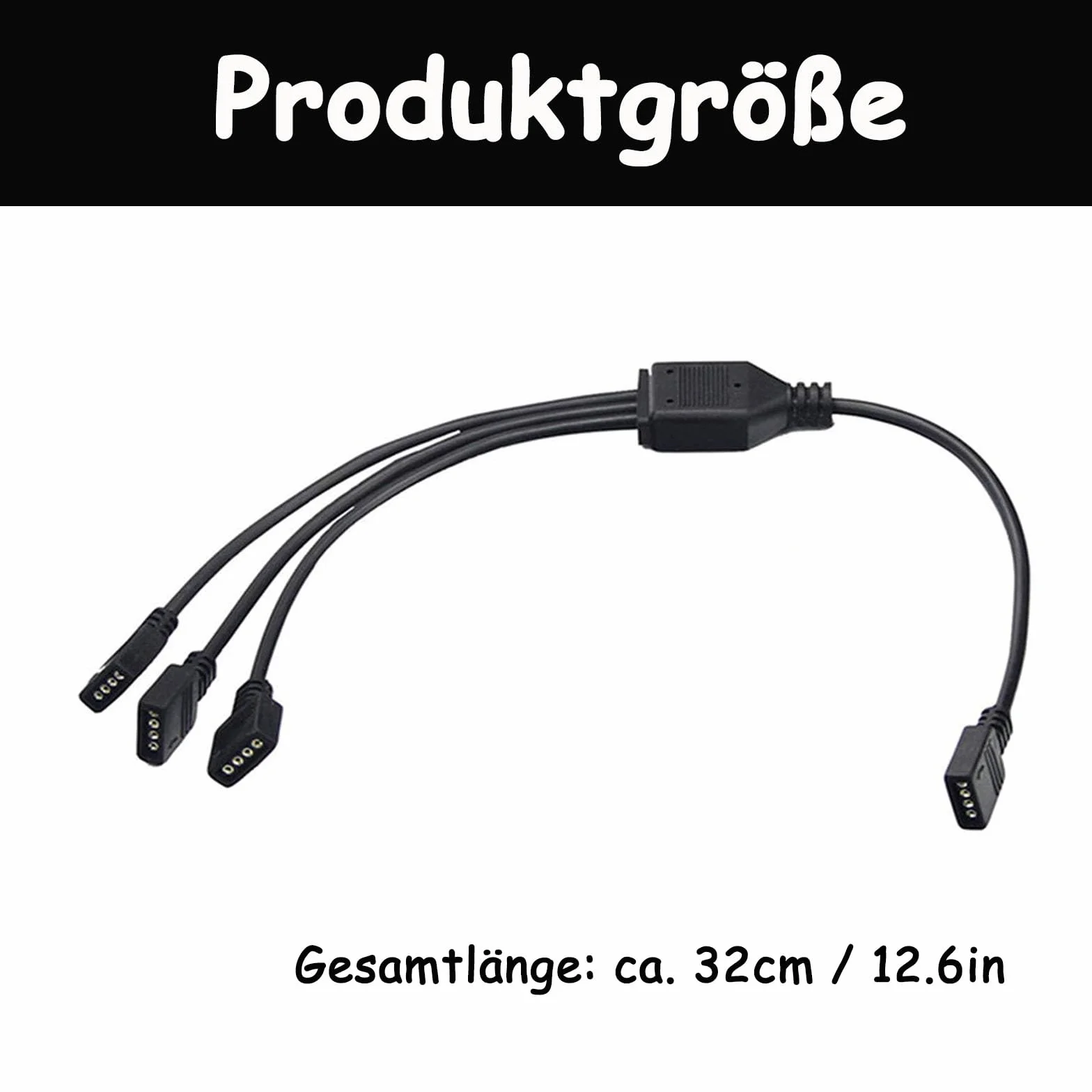 ARGB kabel rozgałęźny 4-pinowy 12 V koncentrator wentylatora RGB do obudowy i chłodnicy CPU czarny (1 gniazdo na 3 wtyczki)