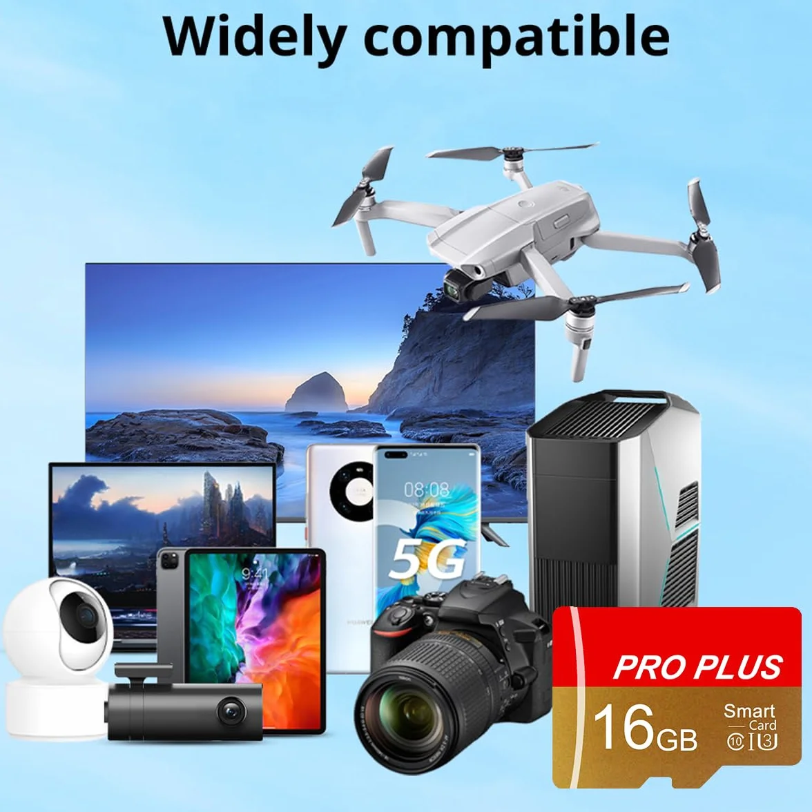 Karta SD 16 GB + Adapter SD UHS-I C10 A1 Karta TF