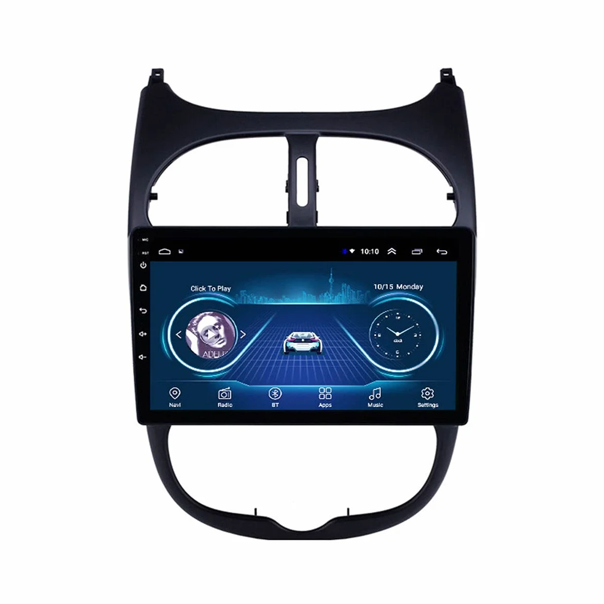 Nawigacja GPS dla PEUGEOT 206, radio samochodowe stereo z Bluetooth, bezpłatna mapa aktualizacji, inteligentny system nawigacji z ekranem dotykowym 9 cali