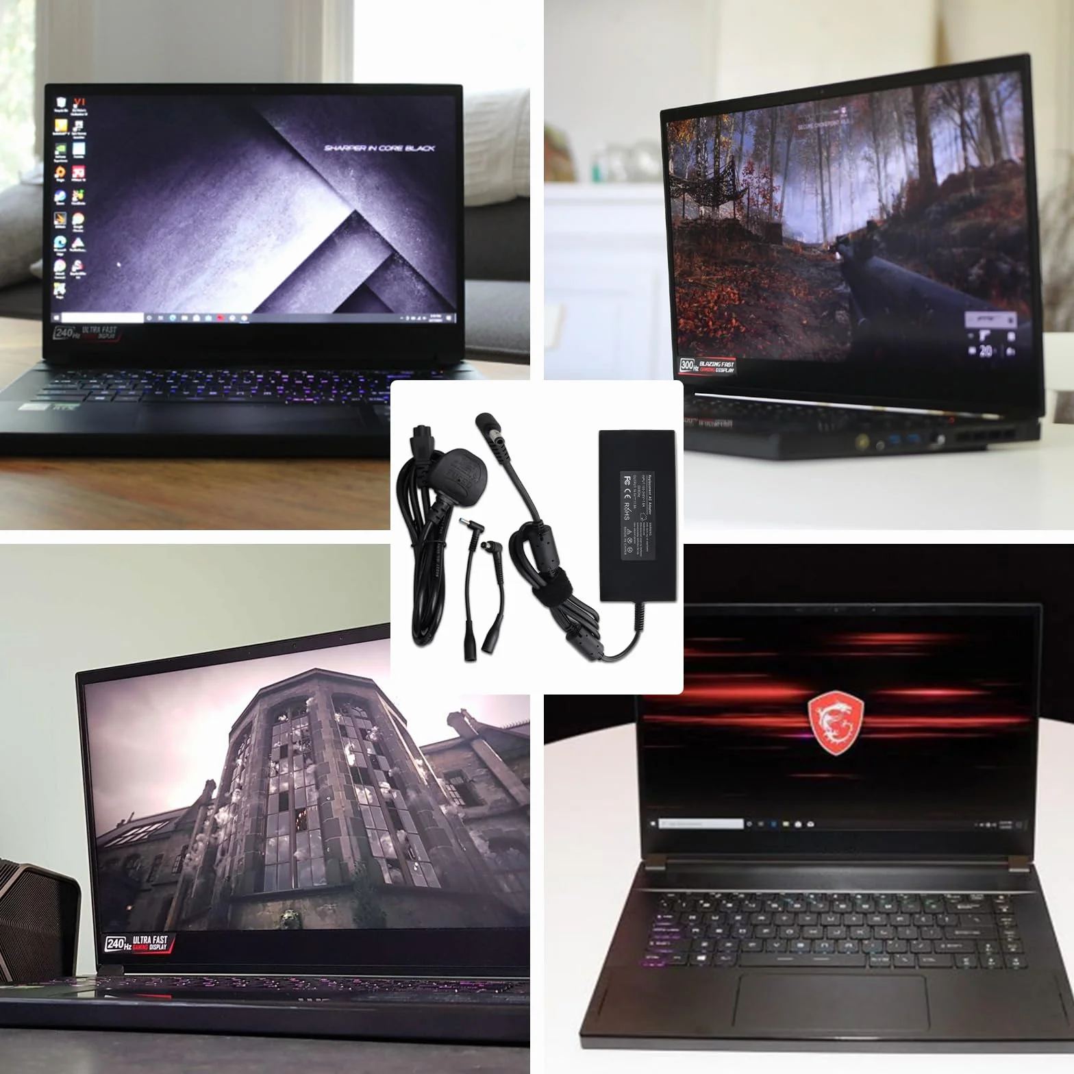 Zasilacz Lushtower 230 W do laptopa do gier MSI Katana A17 A15 15 17 AI RTX 4050 4060 4070, kompatybilny z Stealth GS66 GS65 WS65 WS66 WS75 Creator 15 17 A17-23 0P1A