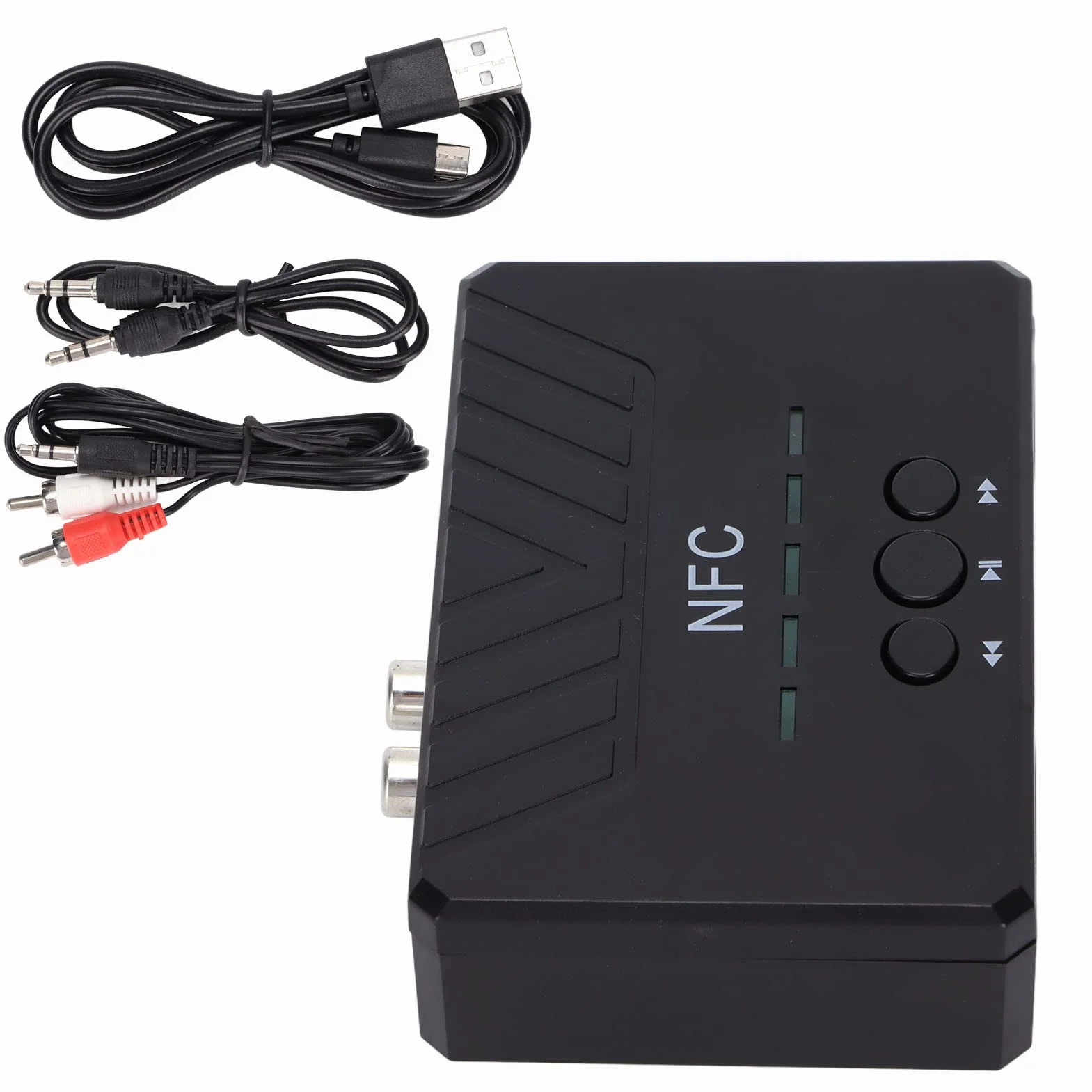 Bezprzewodowy Odbiornik Audio, Odbiornik NFC Bluetooth 5.0 Bezprzewodowy Adapter Audio AUX, do Pracy z Systemem Dźwiękowym Strumieniowego Przesyłania Muzyki, Kompatybilny z Komputerami Telewizyjnymi,