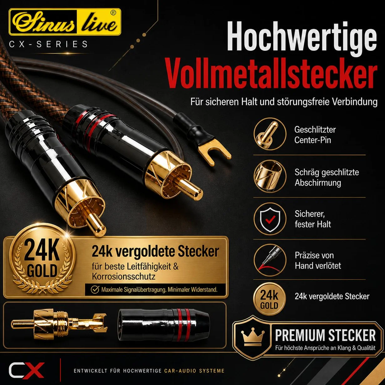 Sinuslive CX-08 kabel RCA 0,80 m