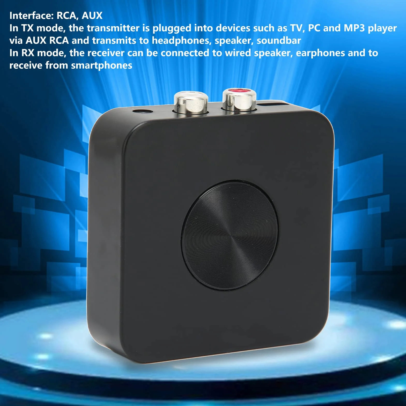 Odbiornik Bluetooth, Adapter Audio Bluetooth 2 w 1 z Kablem 3,5 Mm i Kablem RCA, Profesjonalny Bezprzewodowy Adapter Audio do Głośnika Kina Domowego