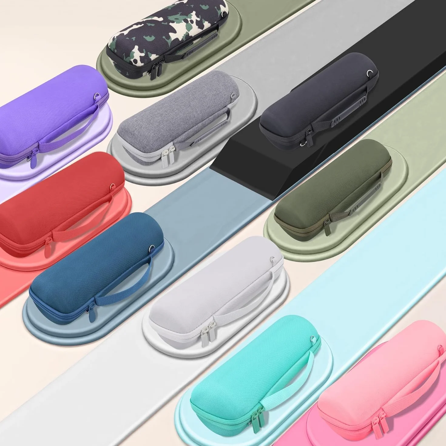 co2CREA Twardy futerał podróżny dla JBL Flip 6 / JBL Flip 5 Przenośny głośnik Bluetooth (tylko pudełko) (Flip 6/5 etui, różowy)