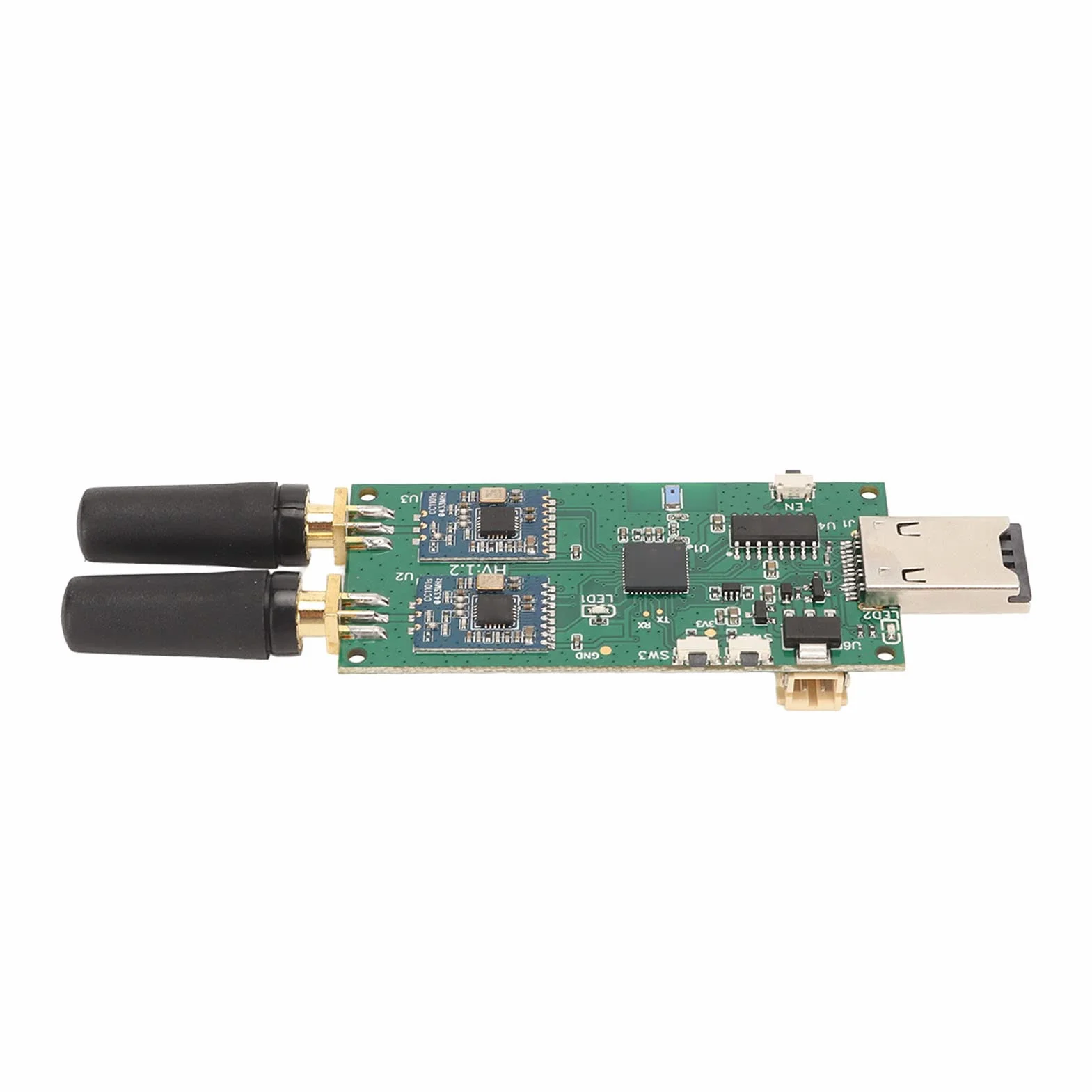 Jiawu Adapter Płytki Modułu RF, Adapter Częstotliwości Radiowej 300 MHz 348 MHz 387 464 779 928 2,4 GHz, Moduły Częstotliwości Radiowej Evil Crow RF V2 z Dwoma Modułami CC1101 do Przesyłania Sygnału