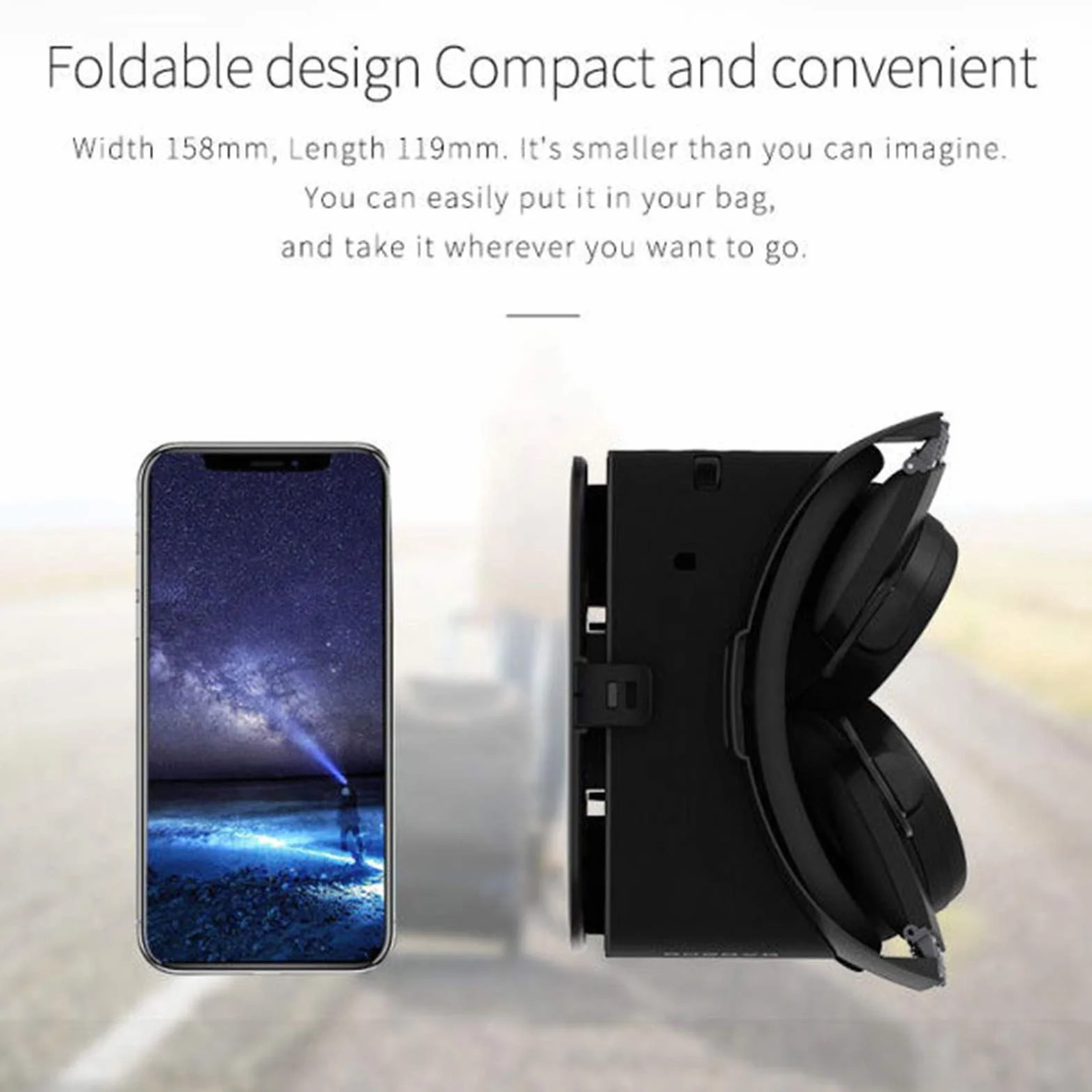 Zestaw słuchawkowy VR, gogle wirtualnej rzeczywistości 3D z 120-stopniowym FOV, wbudowane regulowane słuchawki, uniwersalne okulary VR kompatybilne z iPhone i Android 4,7-6,2 cala