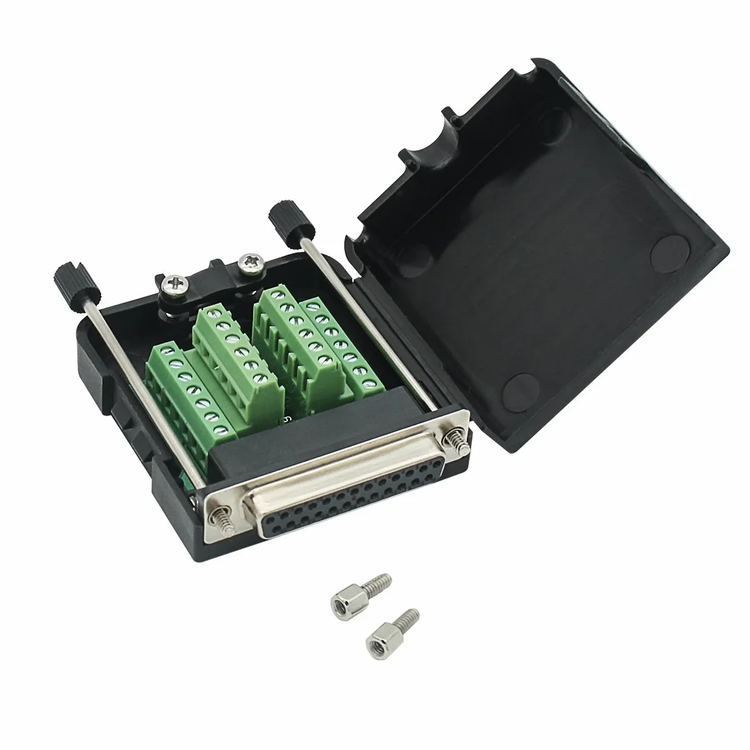DB25 25-pinowy adapter do złącza wtykowego do modułu sygnału, złącze męskie lub żeńskie, bez lutowania, długie śruby i nakrętki z obudową Złącze żeńskie