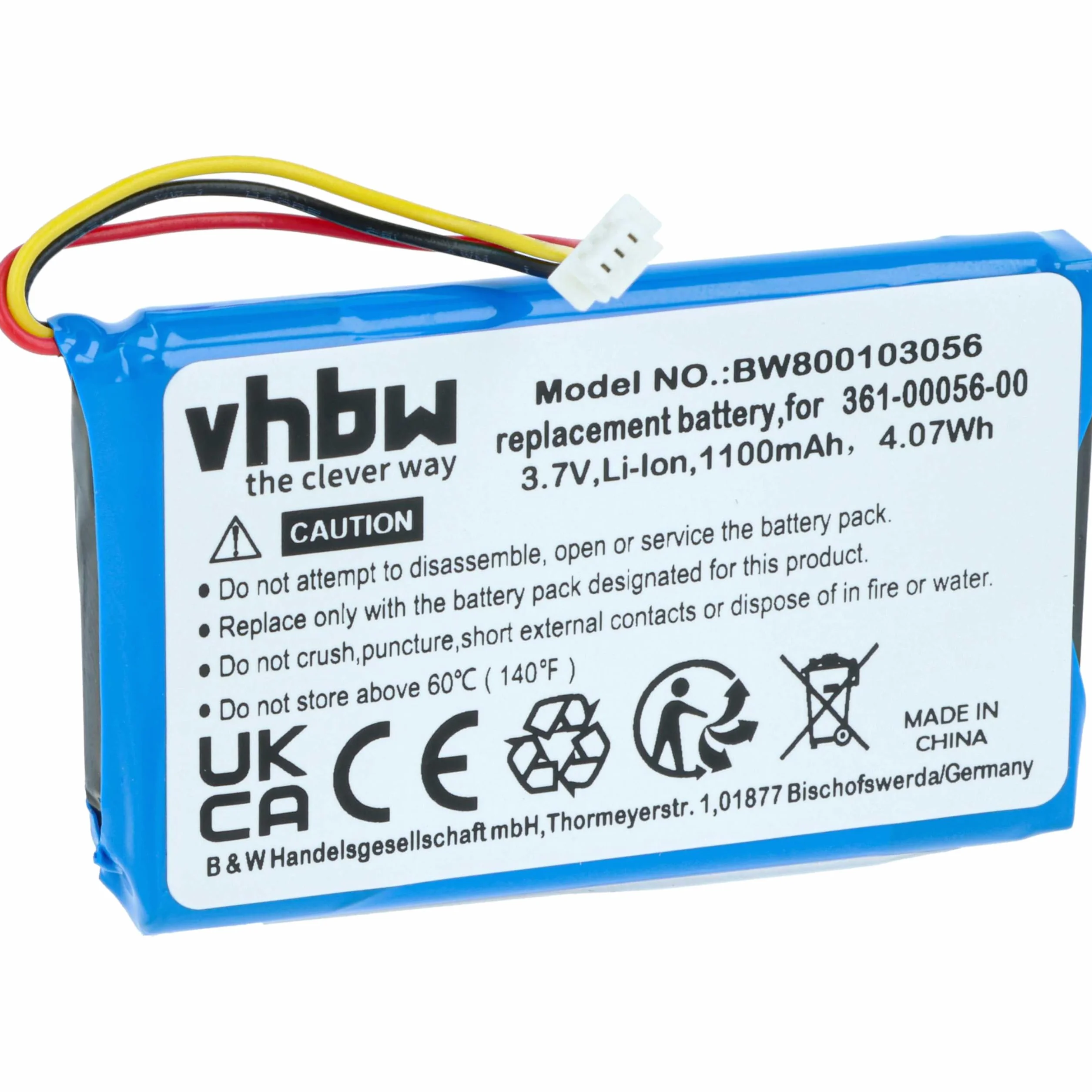 vhbw Bateria kompatybilna z nawigacją Garmin Drive 50, 51 GPS (1100 mAh, 3,7 V, litowo-jonowa)