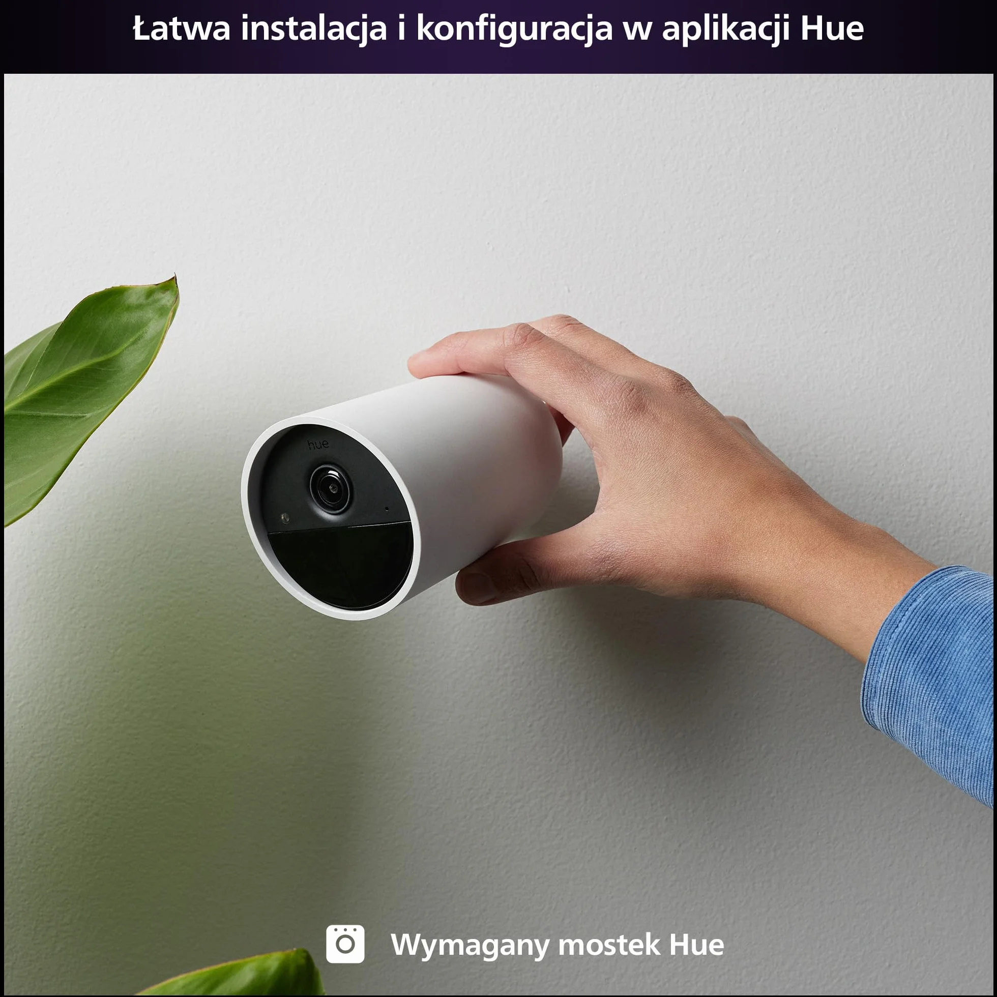 Philips Hue Kamera Raven zasilana baterią akumulatorową biała