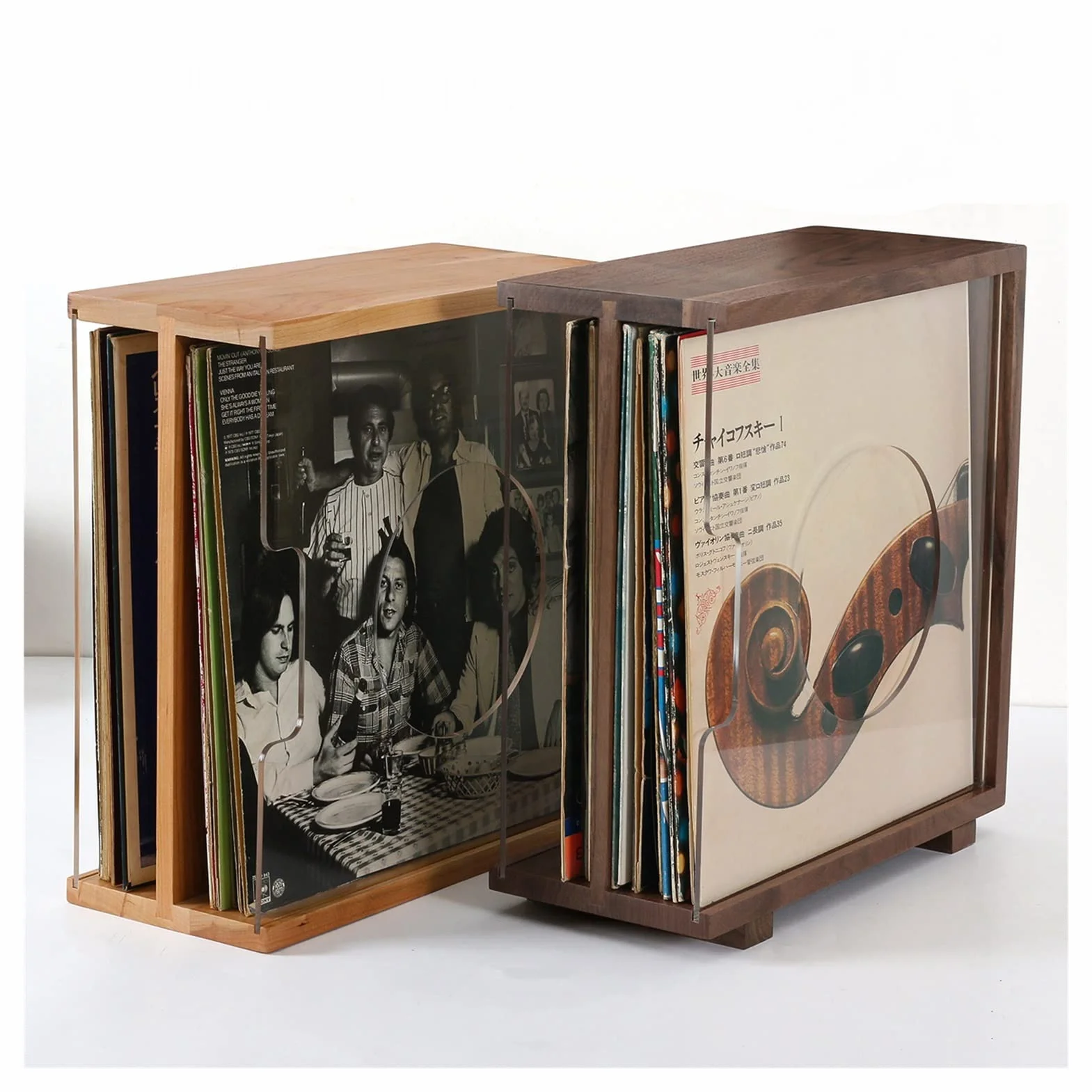 TOMYEUS Stojak do przechowywania płyt CD winyl stojak do przechowywania płyt LP 30 cm pudełko do przechowywania płyt winylowych retro akrylowy stojak na płyty CD stojak na płyty (kolor: A)