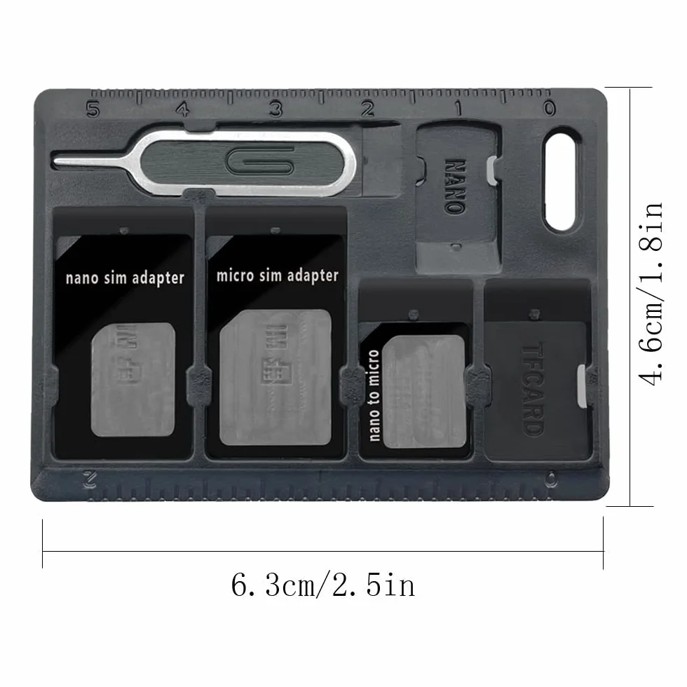 Zestaw narzędzi do kart SIM z pinami, uchwyty na karty Micro Nano Micro-SD, 3 adaptery, 1 pin