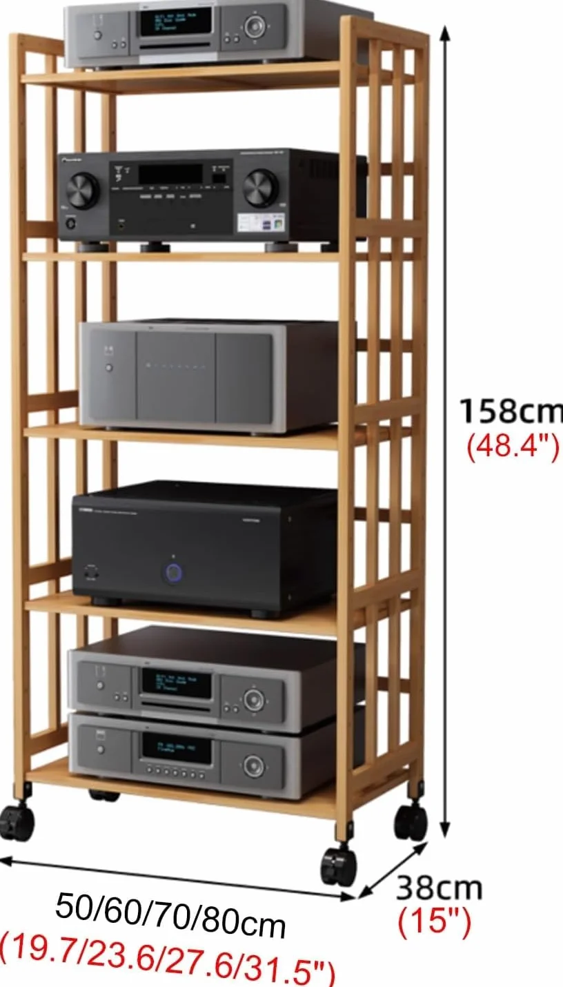 4-poziomowy stojak na wieżę audio, stojak do przechowywania multimediów do salonu, stojak, półka narożna na gramofony i sprzęt stereo, stylowy AV