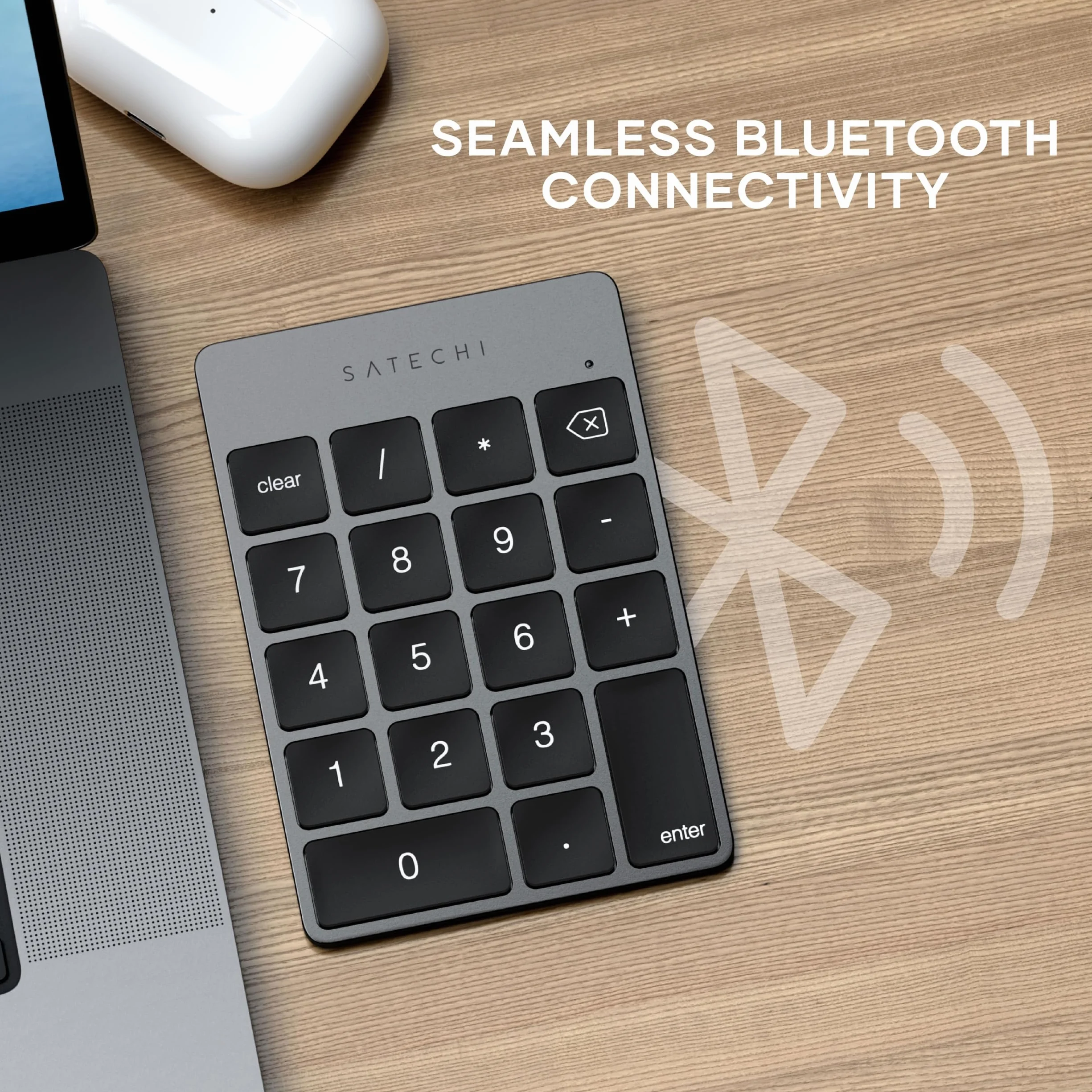 SATECHI Klawiatura Numeryczna Bezprzewodowa Aluminiowa USB-C Gwiezdna szarość