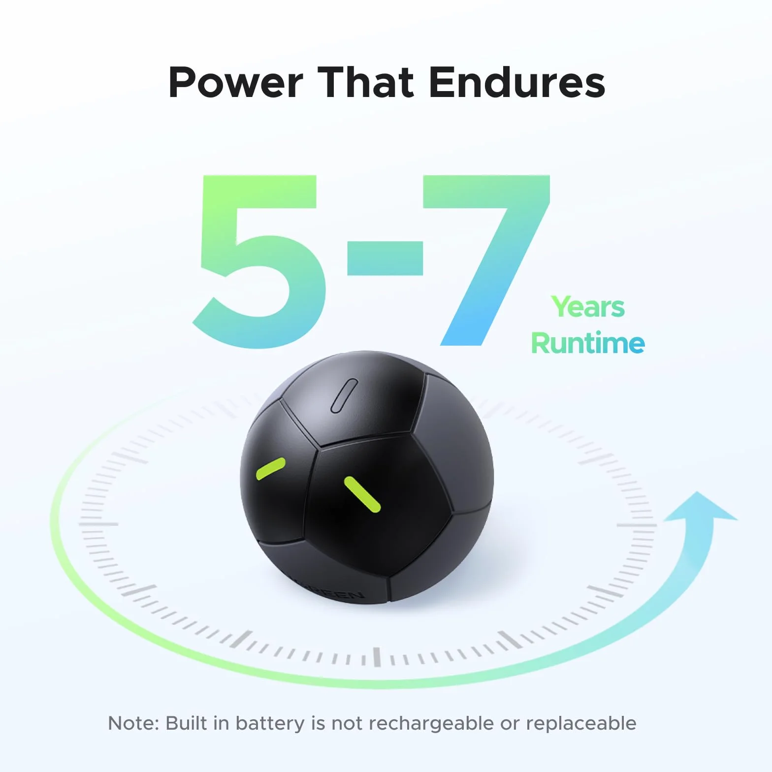 UGREEN FineTrack 2 w kształcie piłki nożnej, kompatybilny z Apple Find My (tylko iOS), 110 dB, IP68, nie wymaga ładowania, żywotność baterii 5–7 lat, lokalizator do walizek, kluczy, plecaków