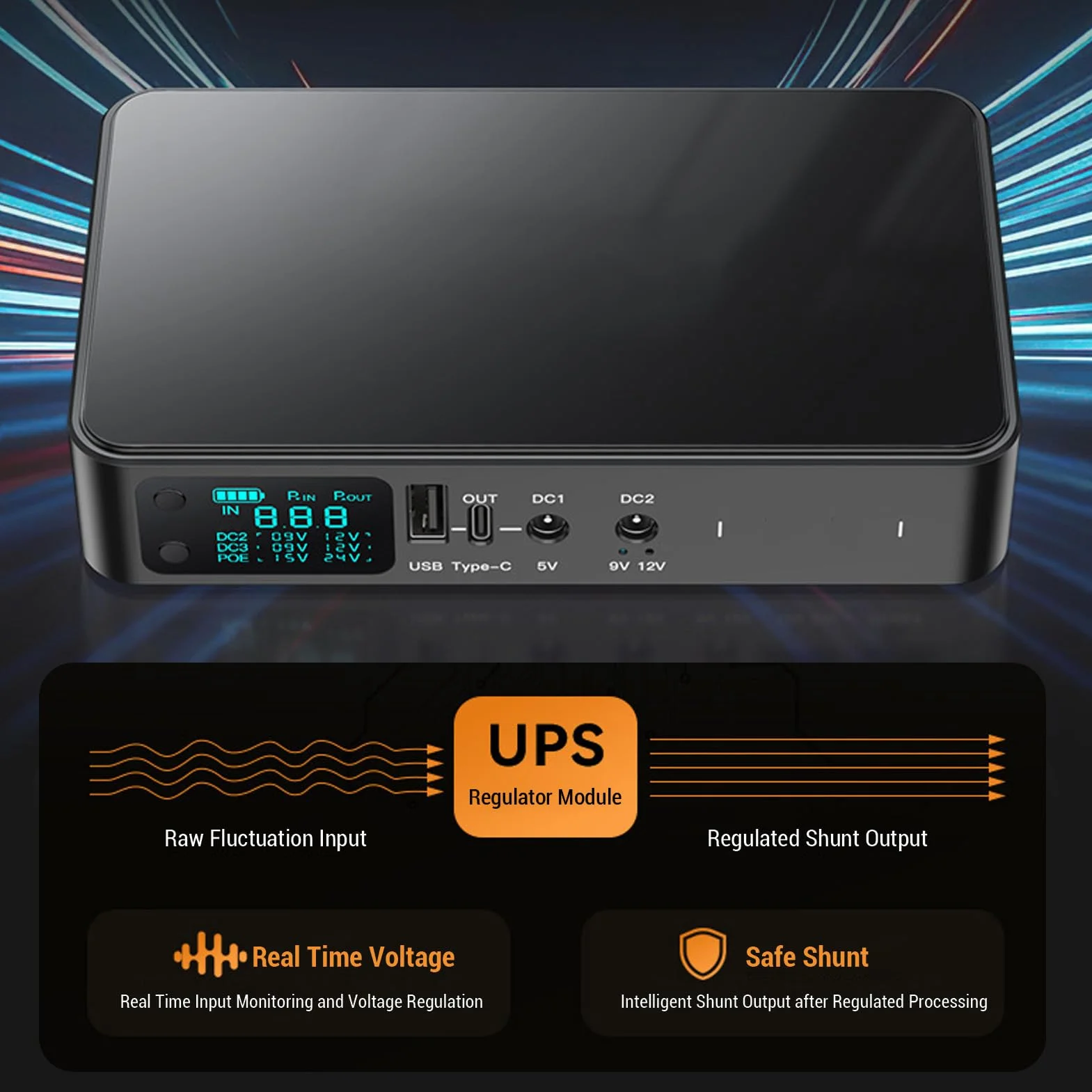 Jectse Mini UPS DC 5V 9V 12V, 18000 MAh Nieprzerwane Zasilanie, UPS Battery Backup Wyjściowe Napięcie Wyjściowe, 2 obsługę Zasilania urządzeń dla Kamery Bezpieczeństwa Routera