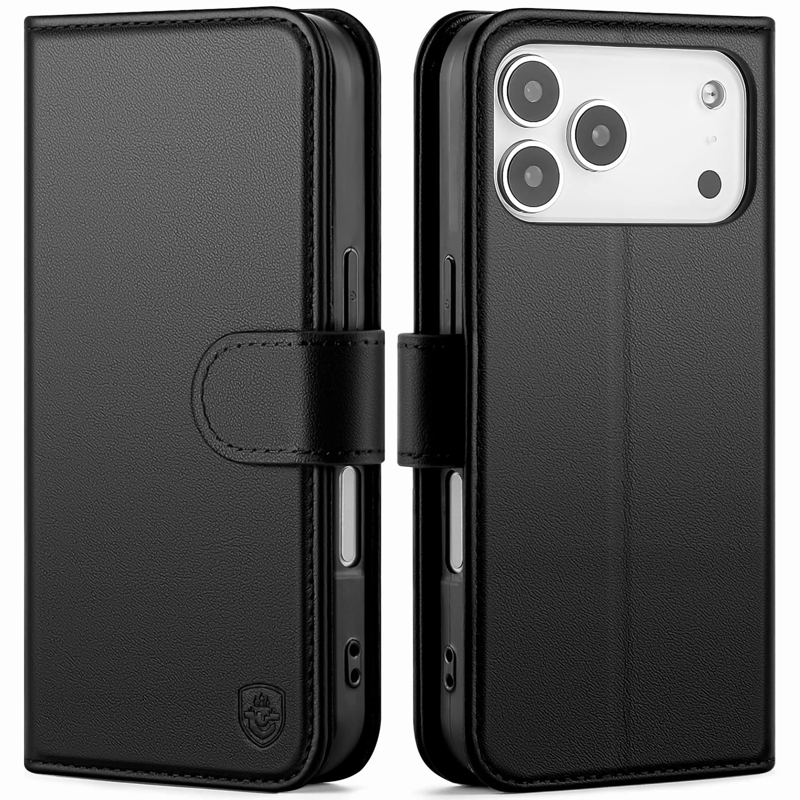 Kompatybilne z iPhone 17 Pro Max, etui z prawdziwej skóry portfel z uchwytem na karty, dla kobiet i mężczyzn, prawdziwa skóra, z klapką, blokujące RFID, przegródki na karty kredytowe, stojak